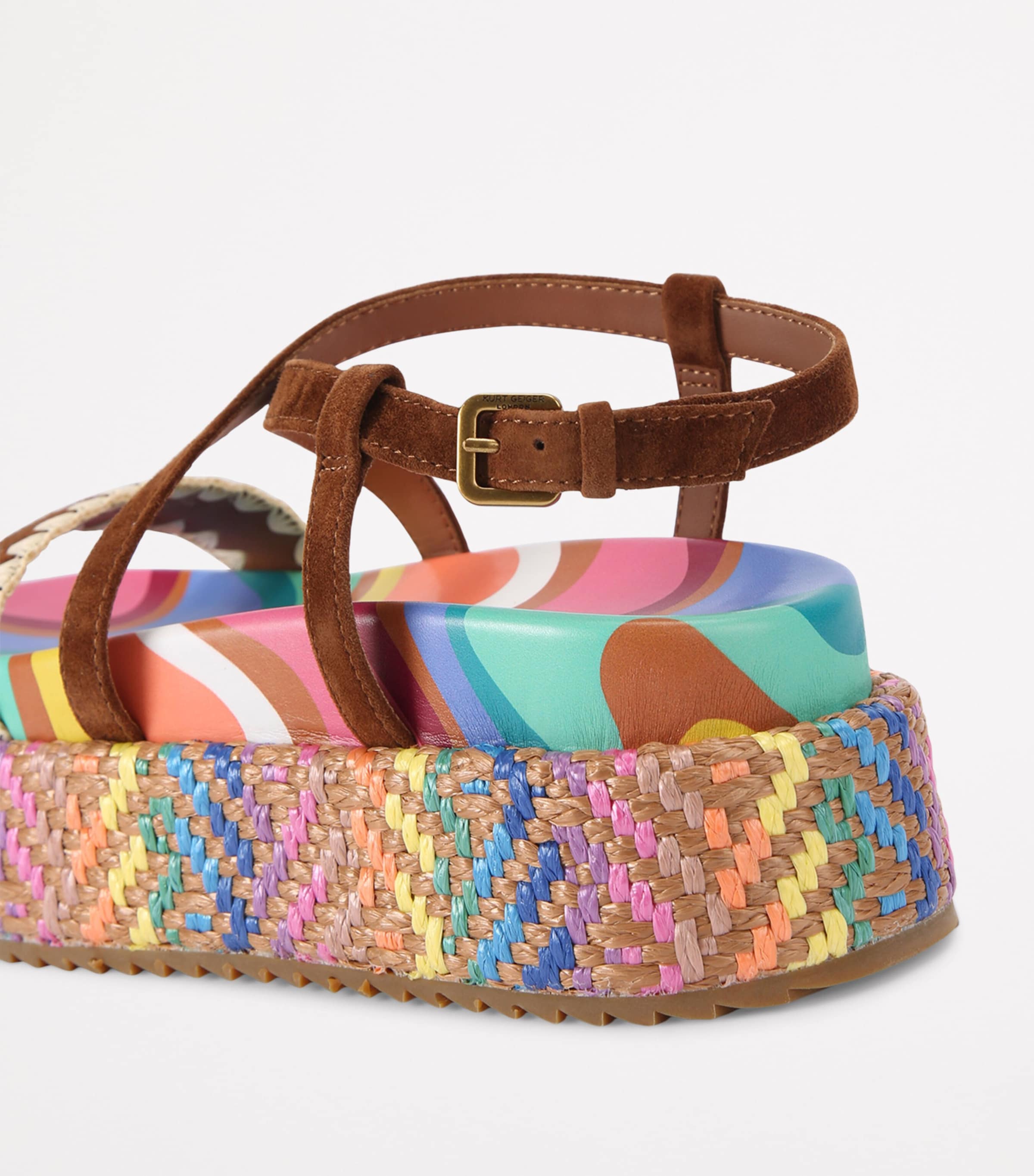 Kurt Geiger London Suede Chelsea Flatform Sandals Mult/other Image 2