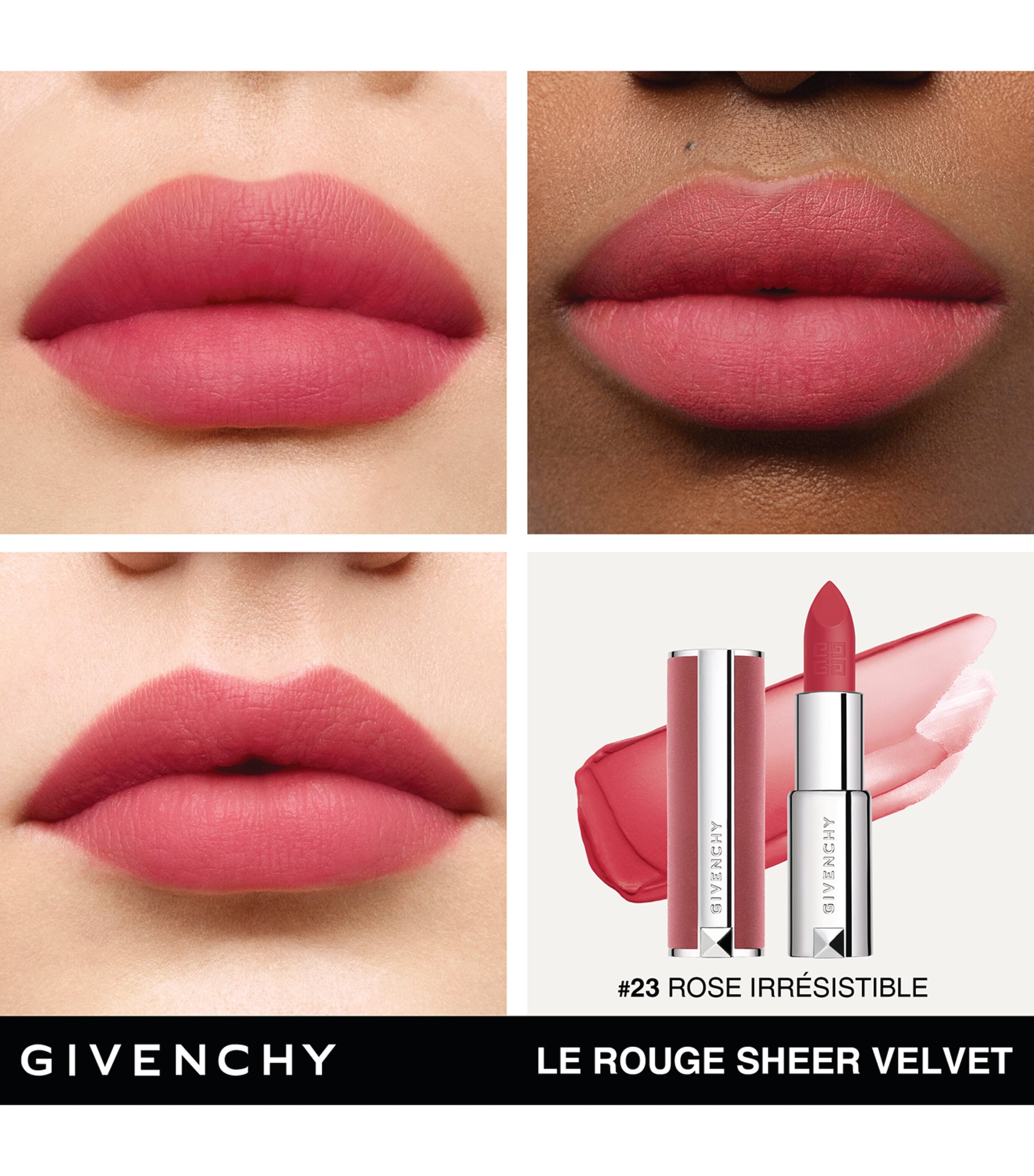 Givenchy Le Rouge Sheer Velvet Refillable Matte Lipstick Rose Irresistible Image 4