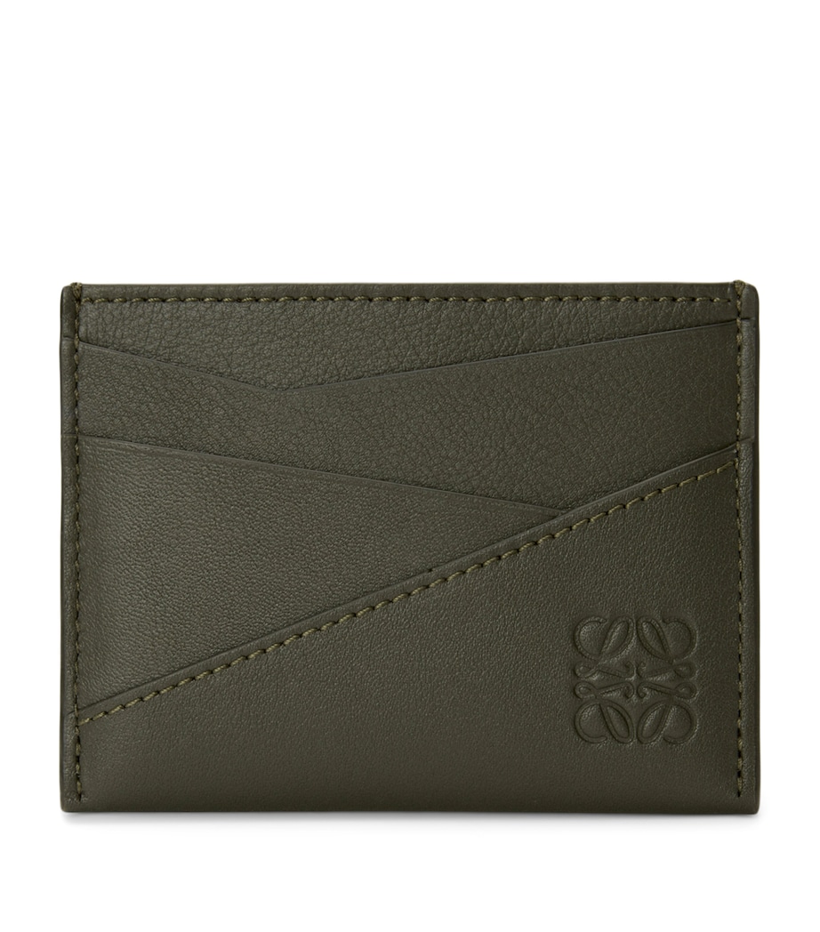 Leather Puzzle Edge Card Holder DARK KHAKI Image 1