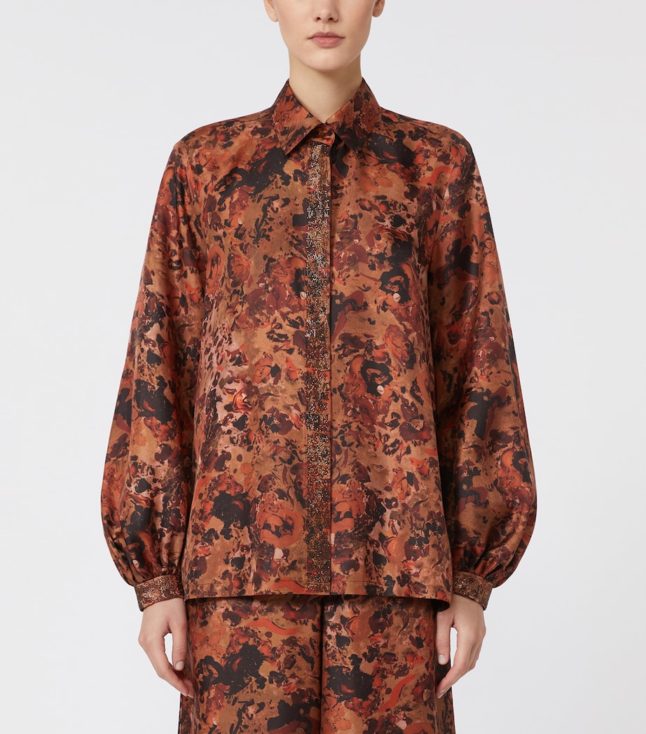 Silk Twill Printed Shirt TERRA COTTA Image 3