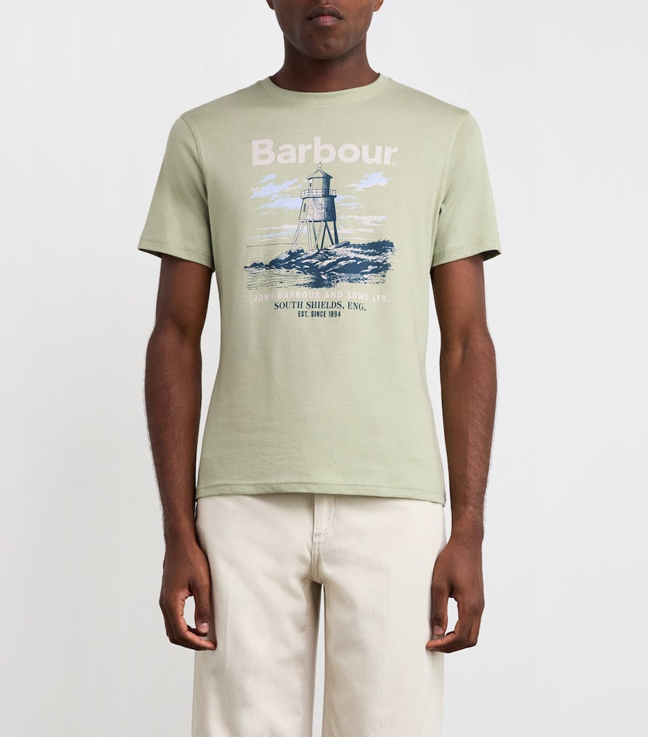 Cotton Harbourside Graphic T-Shirt SEAGRASS Image 3