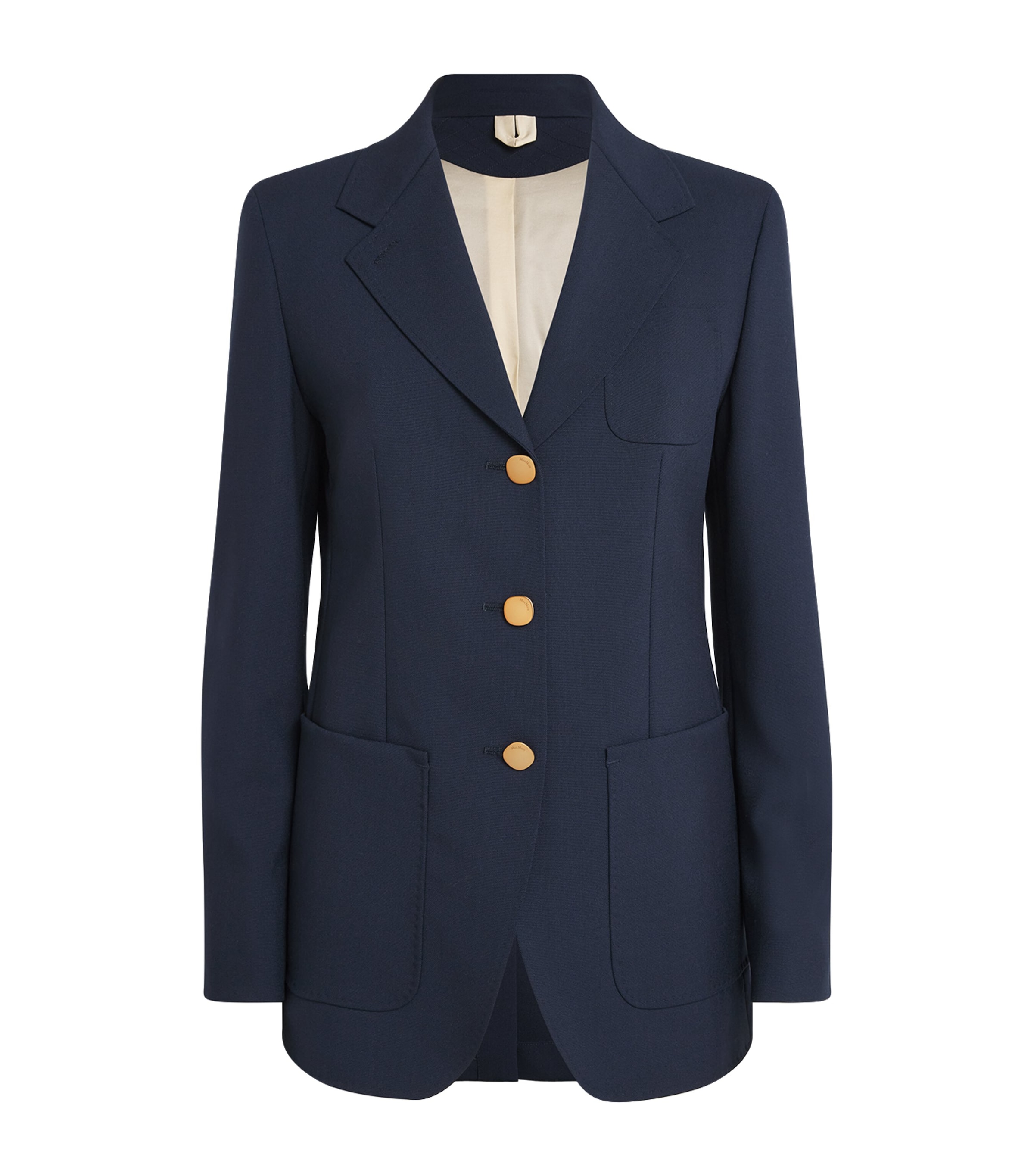 Max Mara Virgin Wool-mohair Single-breasted Blazer In Blue