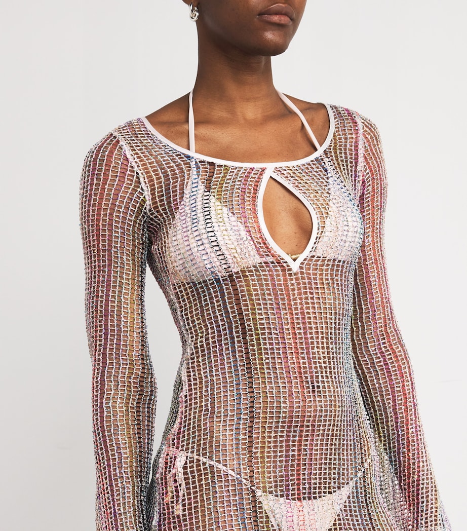 Mesh Khloe Mini Dress S01I0 MULTI W WHITE BASE Image 6