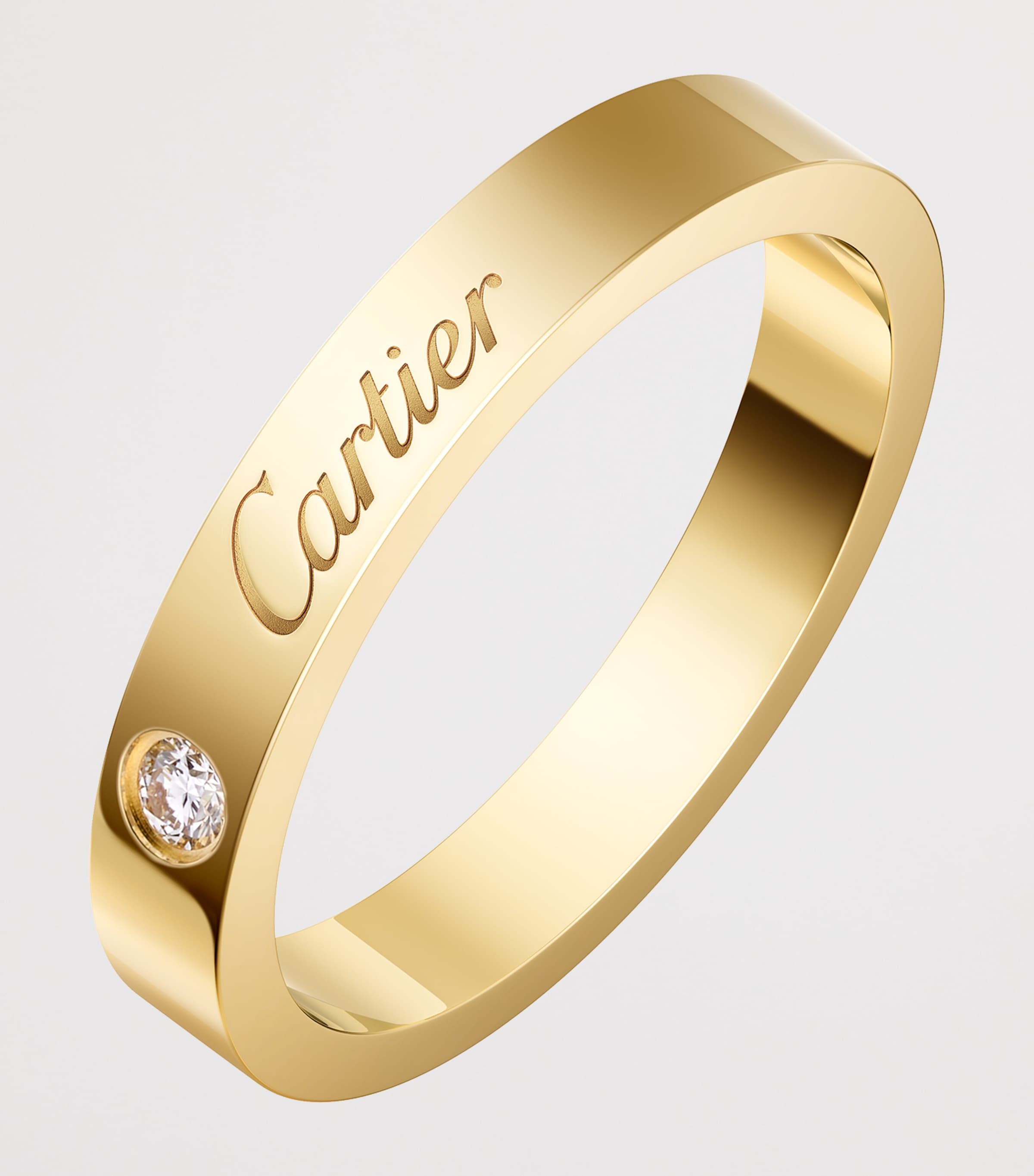 Yellow Gold and Diamond C de Cartier Wedding Ring YELLOW GOLD Image 2