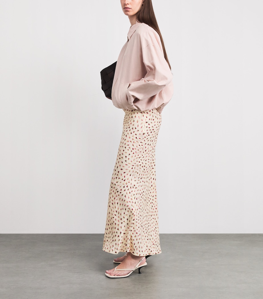 Sandro Paris Womens Satin Wide-Leg Trousers Pink Image 2