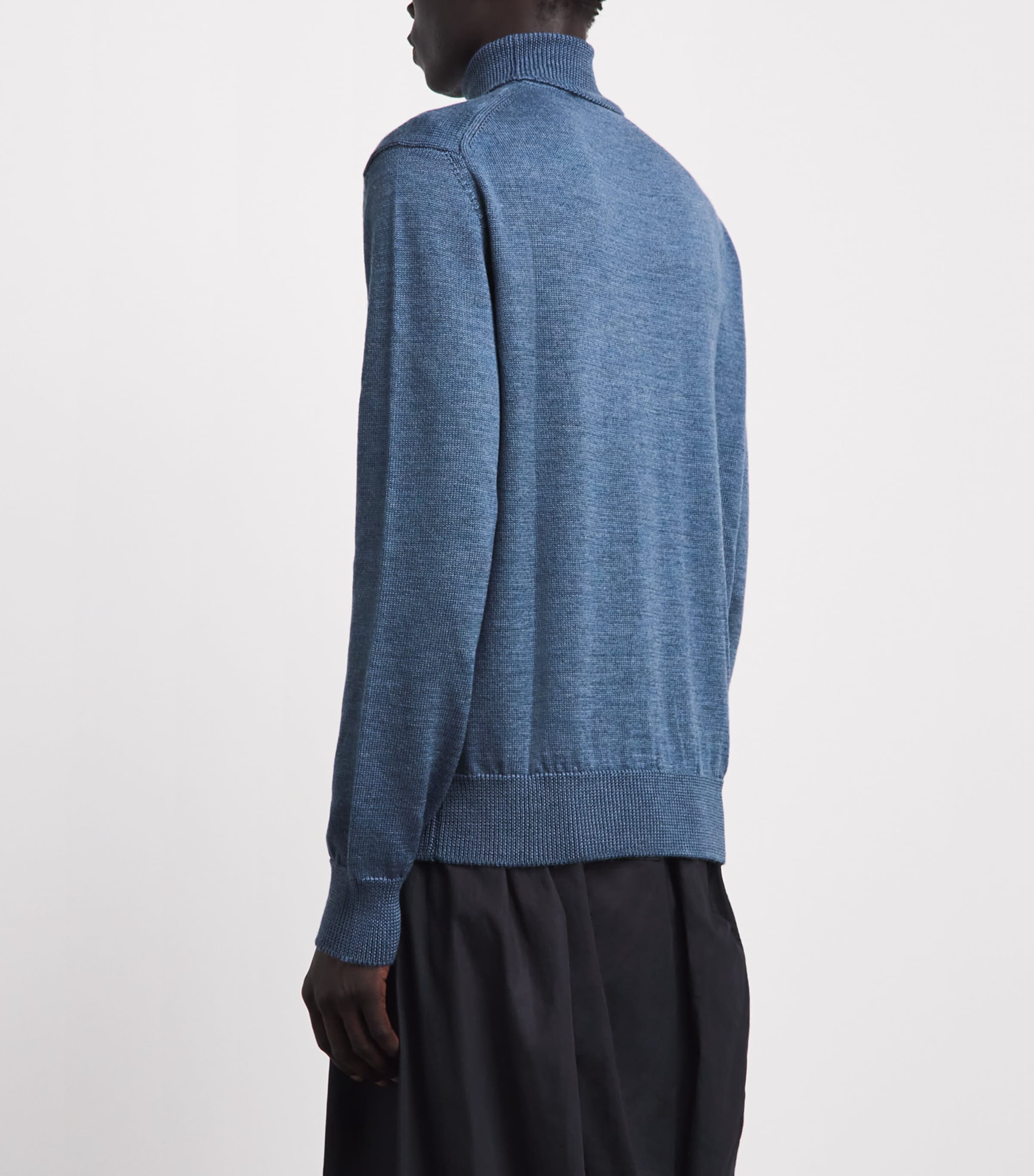 Vivienne Westwood Mens Merino Rollneck Mark Sweater Denim Blue Image 5