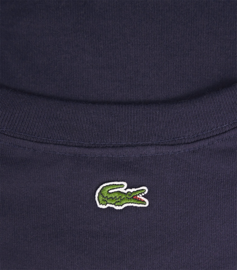 Lacoste Mens French Made Signature Embroidery T-Shirt Dark Navy Blue Image 6