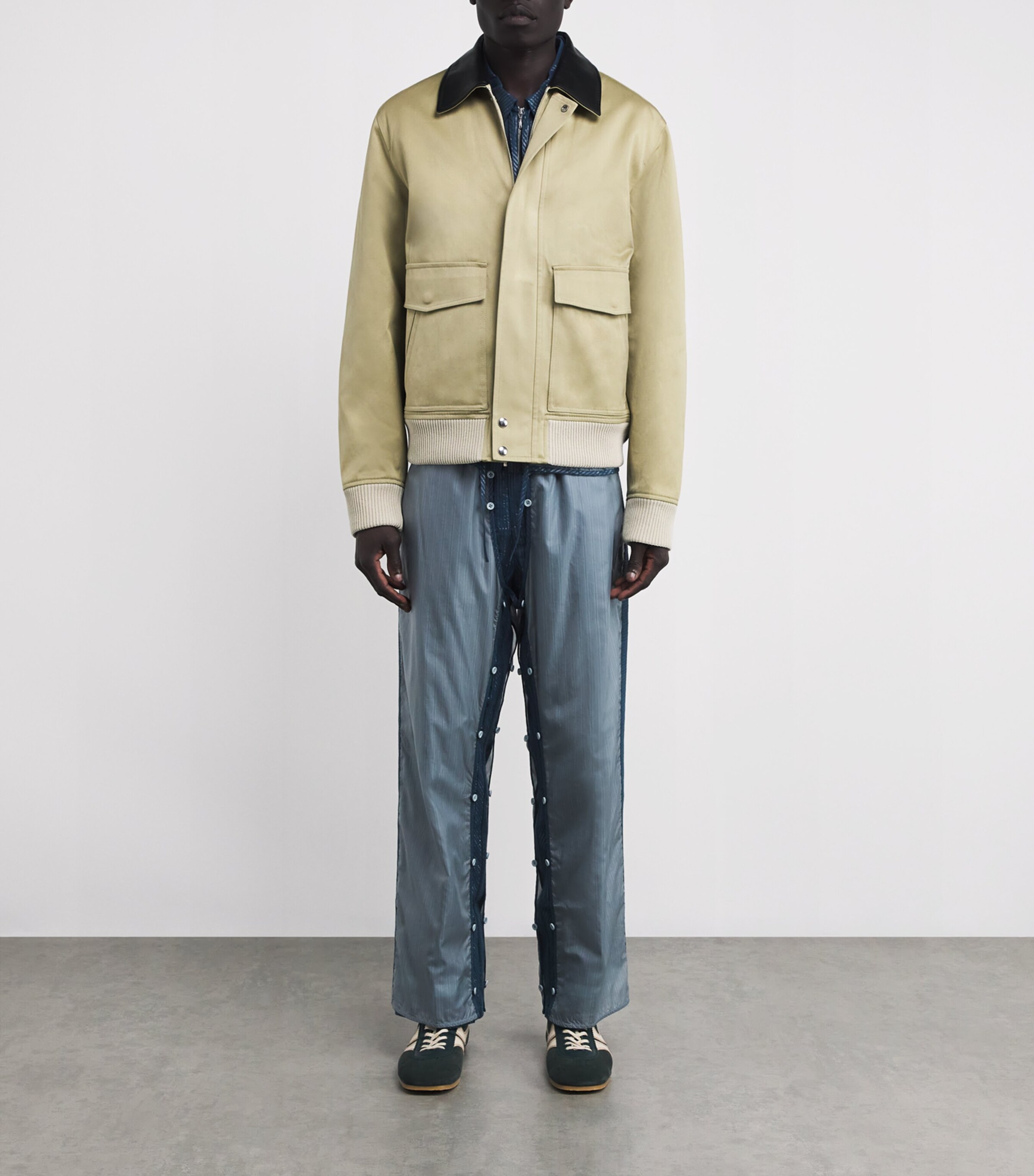 Wales Bonner Beige Cotton Shade Varsity Bomber Jacket | Harrods UK