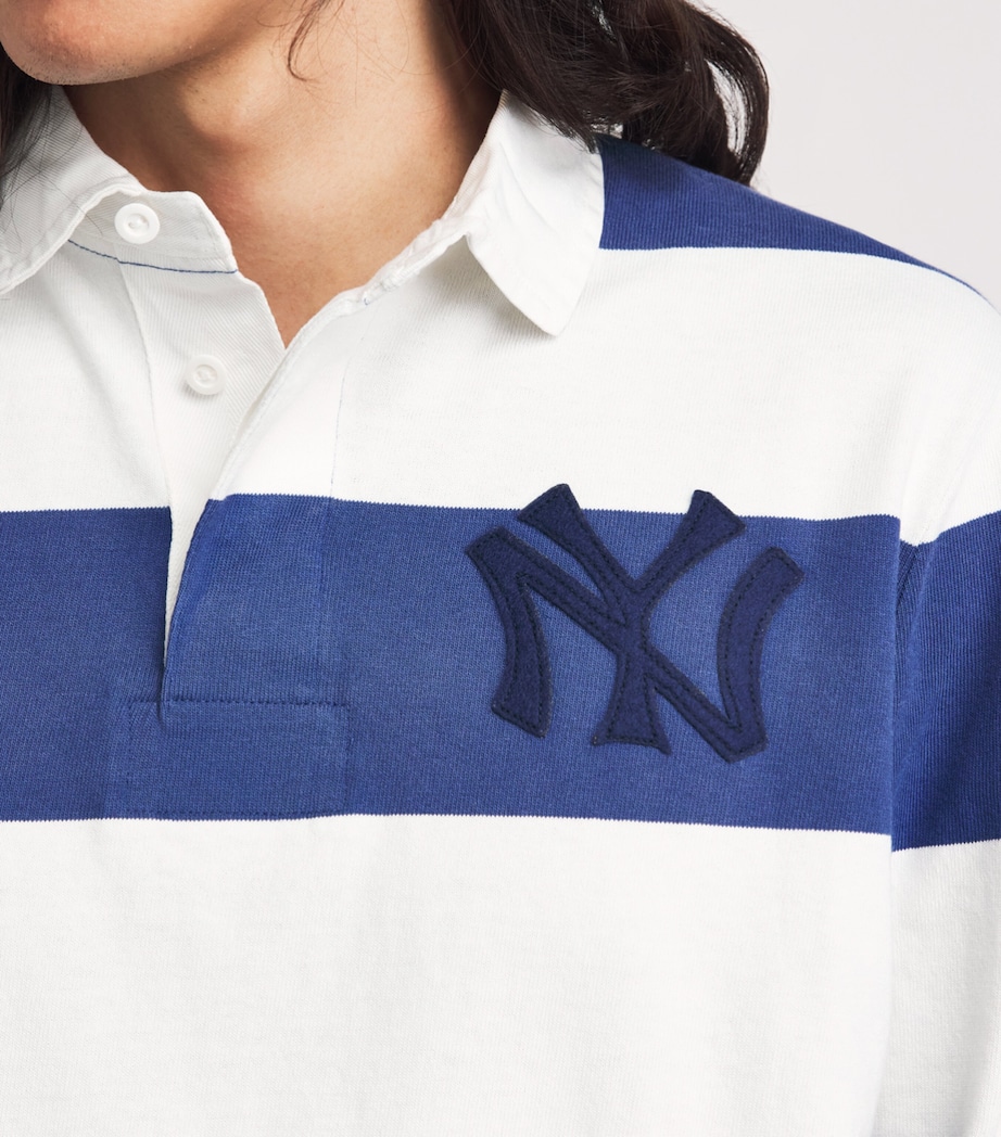 Polo Ralph Lauren Mens x Yankees Cotton Stripe Rugby Polo Shirt Annpls Blu/dkwsh Wht Image 3