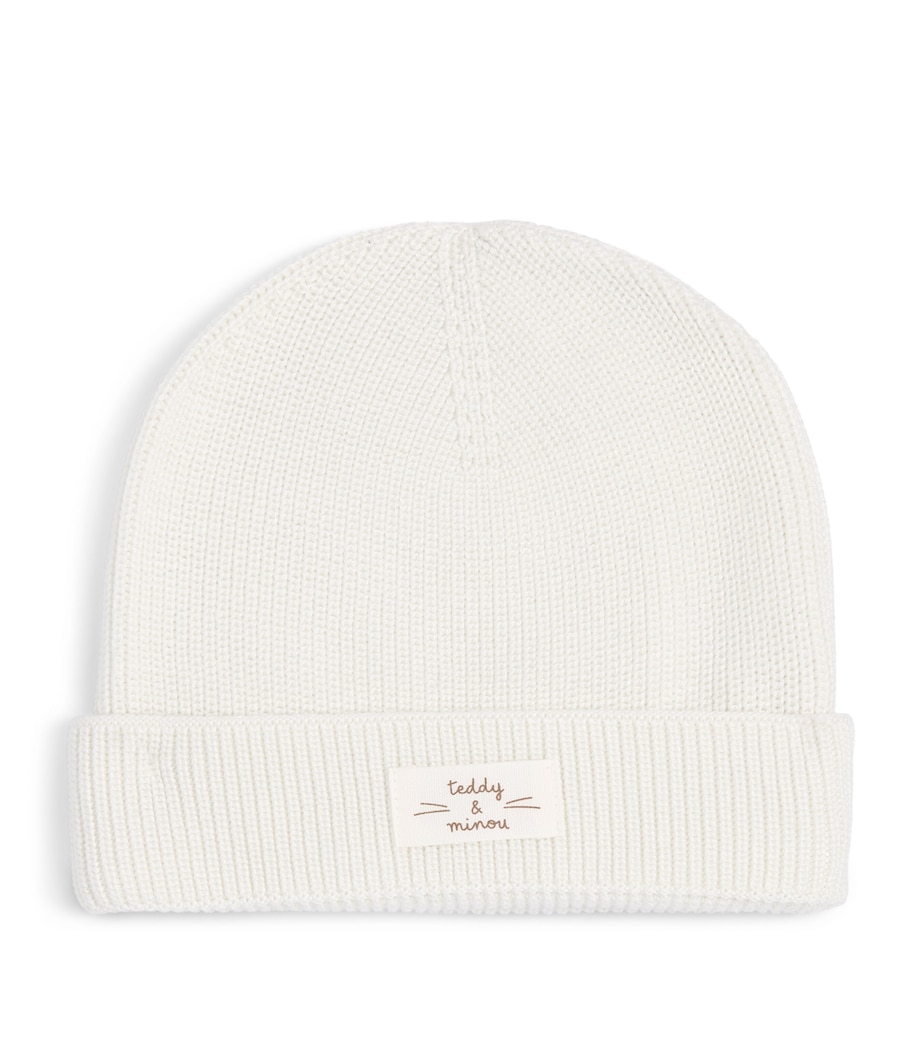 Teddy & Minou Knitted Beanie (1-24 Months) Milk Image 1