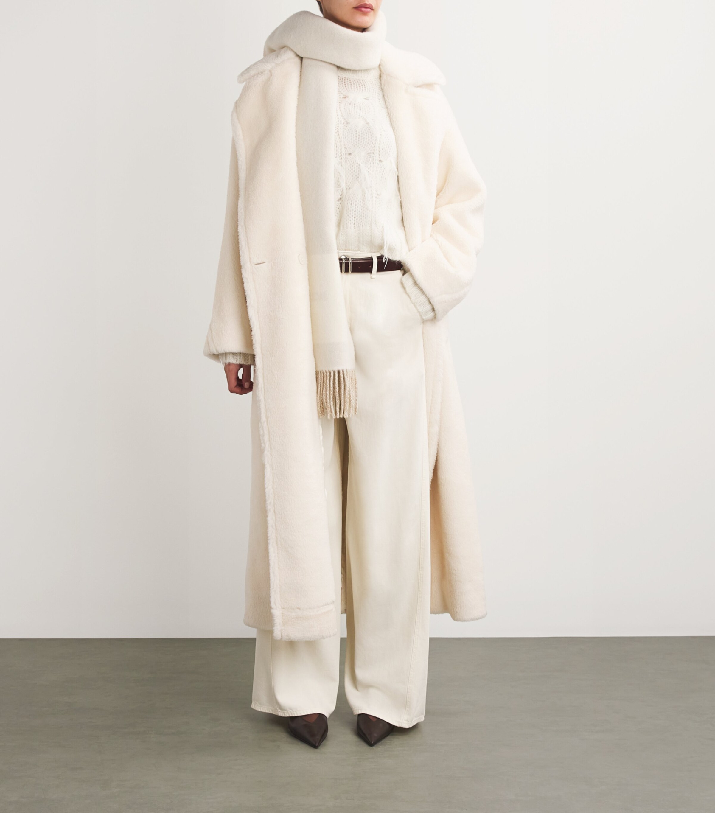 Wool Shearling Oversized Coat BONE Image 2