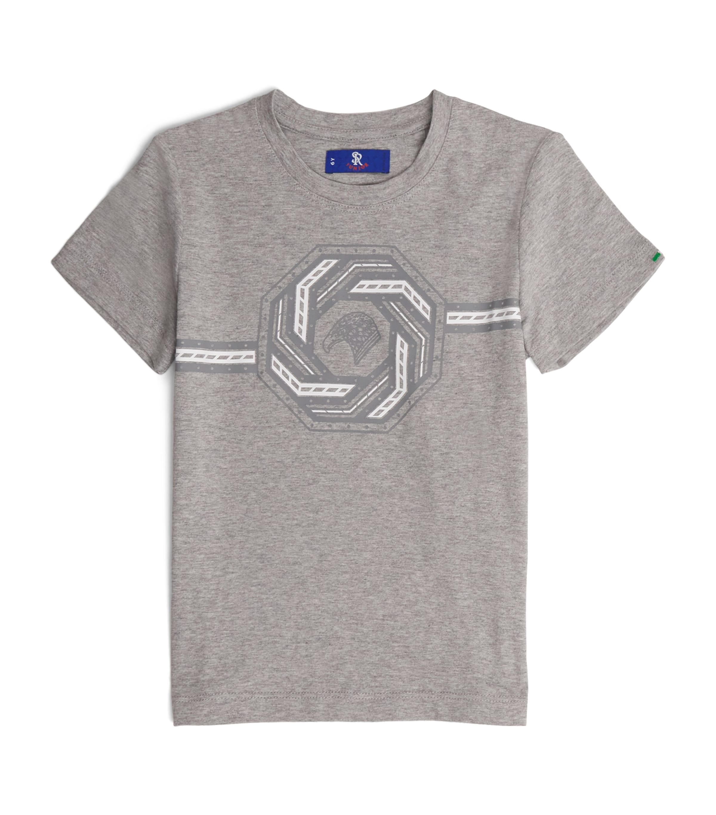 Shop Stefano Ricci Eagle Logo T-shirt In Grey