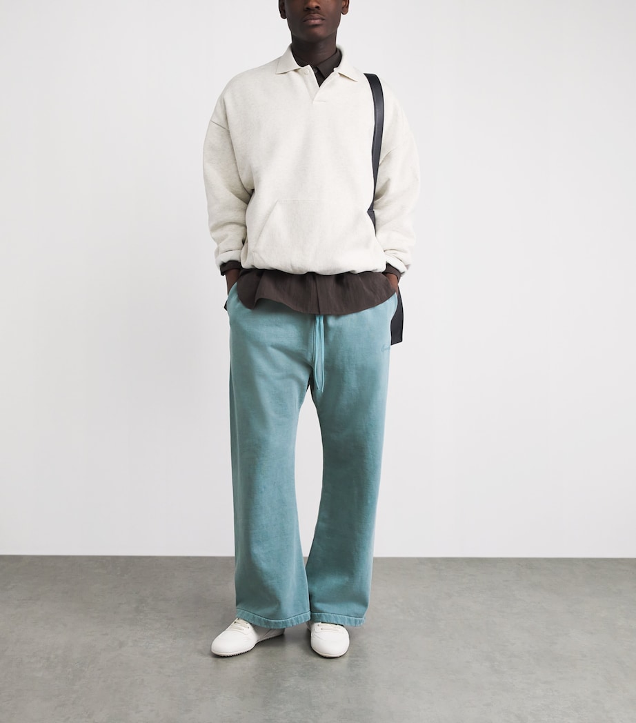 FEAR OF GOD ESSENTIALS Mens Cotton Embroidered Logo Sweatpants Faded Coastal Image 2