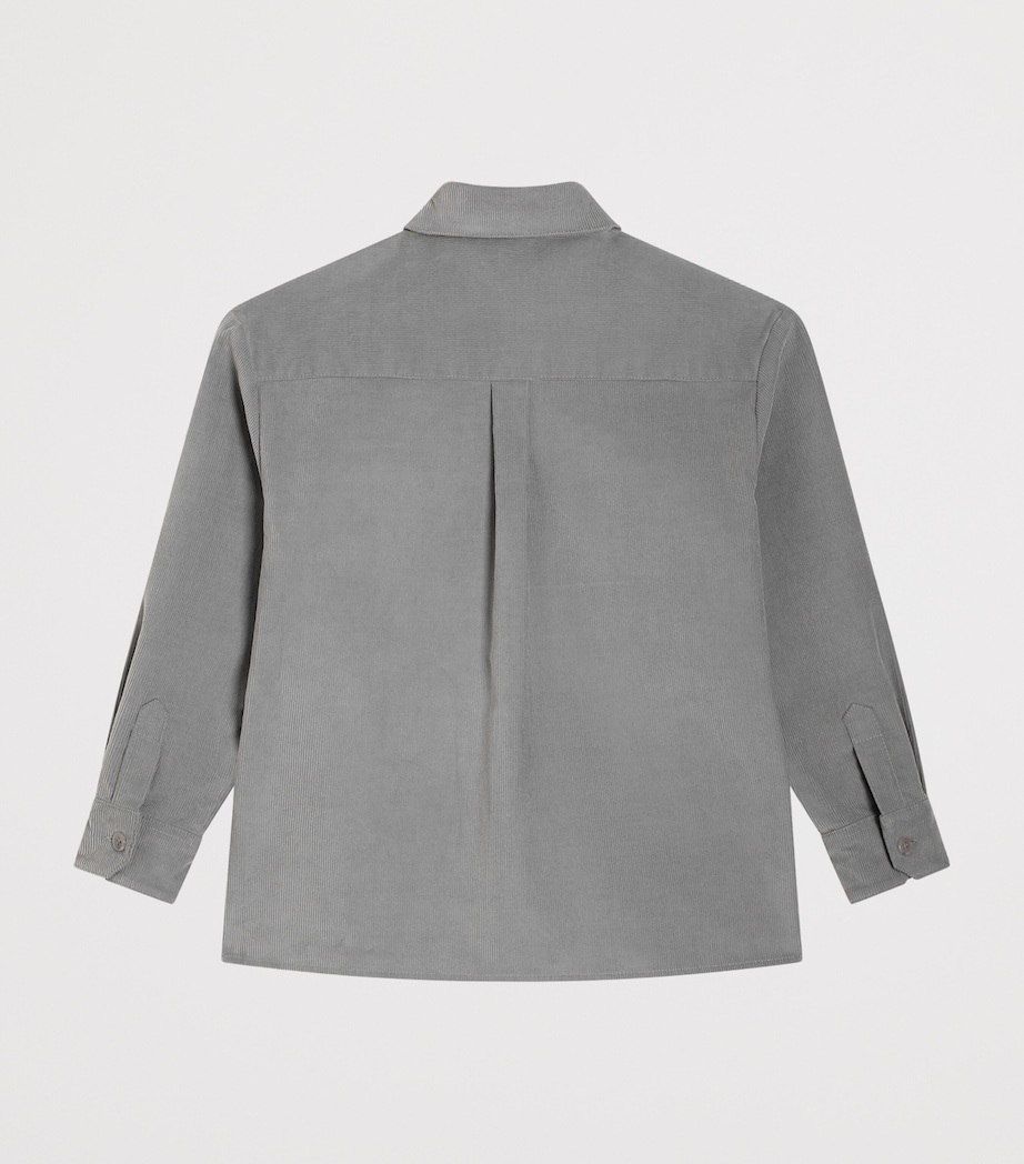 Stretch-Cotton Logo-Patch Shirt (8-12 Years) BEIGE 1 Image 2