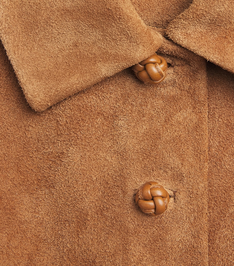 Róhe Womens Textured Suede Cropped Jacket Cognac Image 6