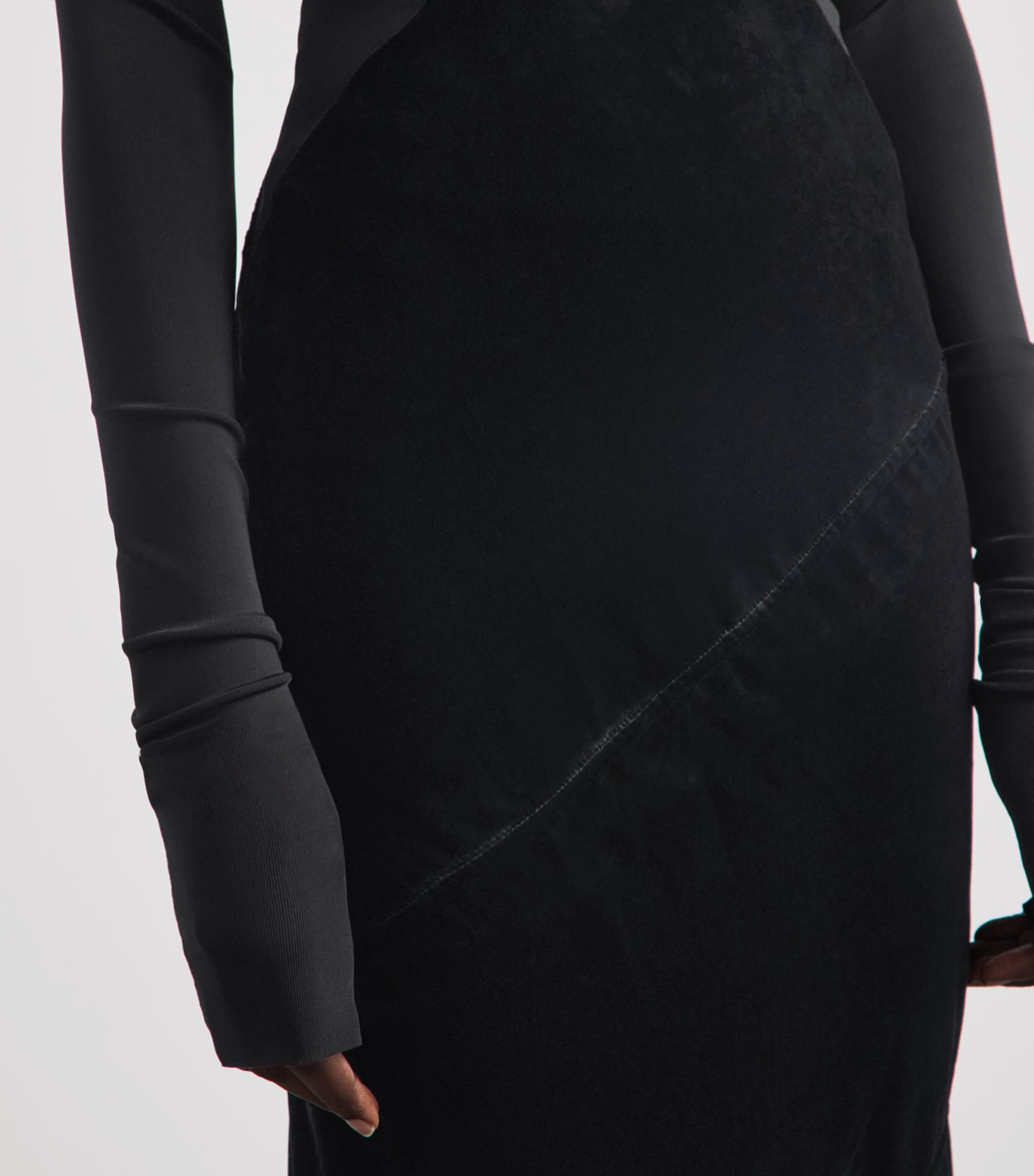 Rick Owens Womens Contrast Abito Gown Black Image 3