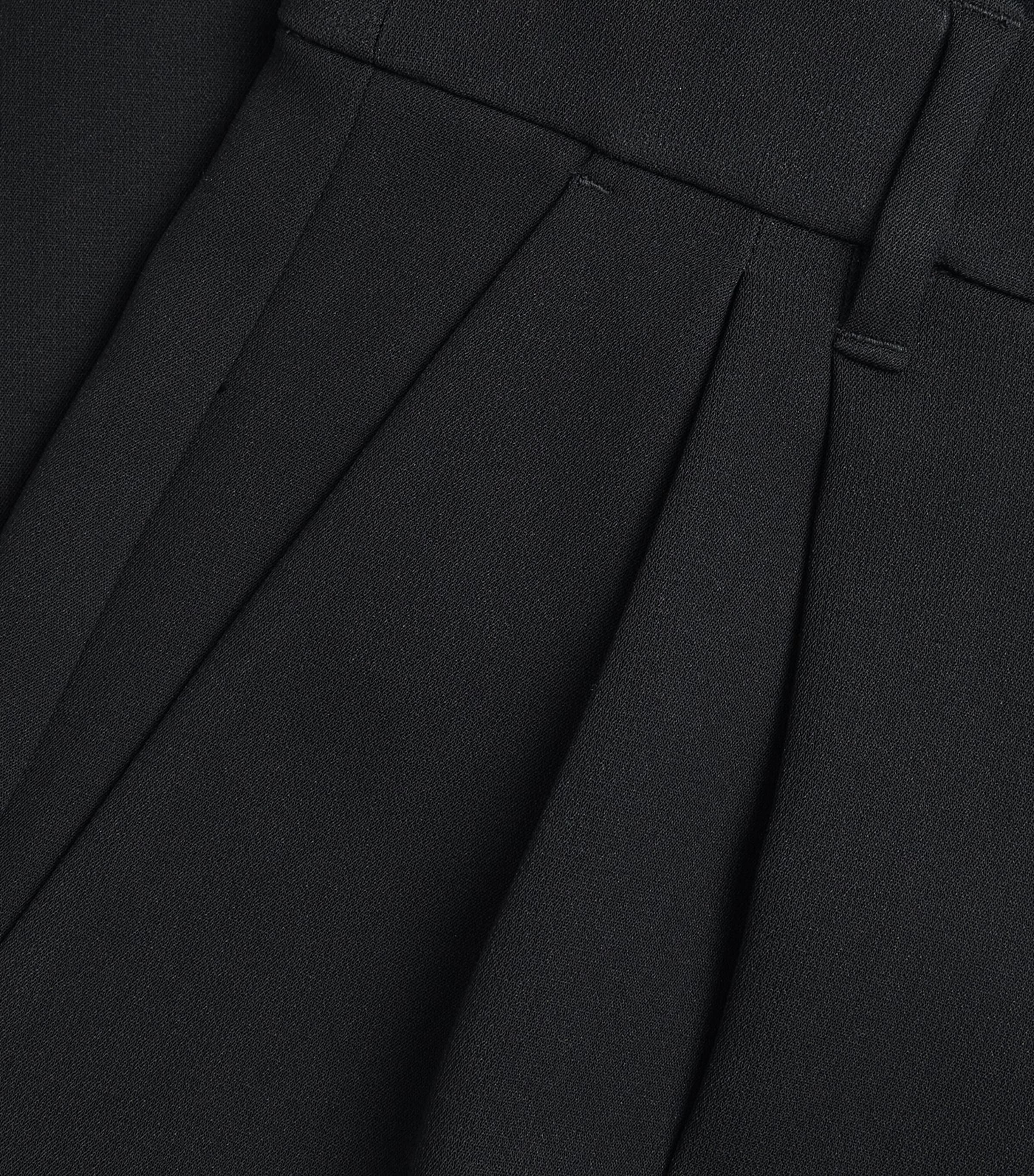 Double-Pleat Wide-Leg Trousers BLACK Image 5