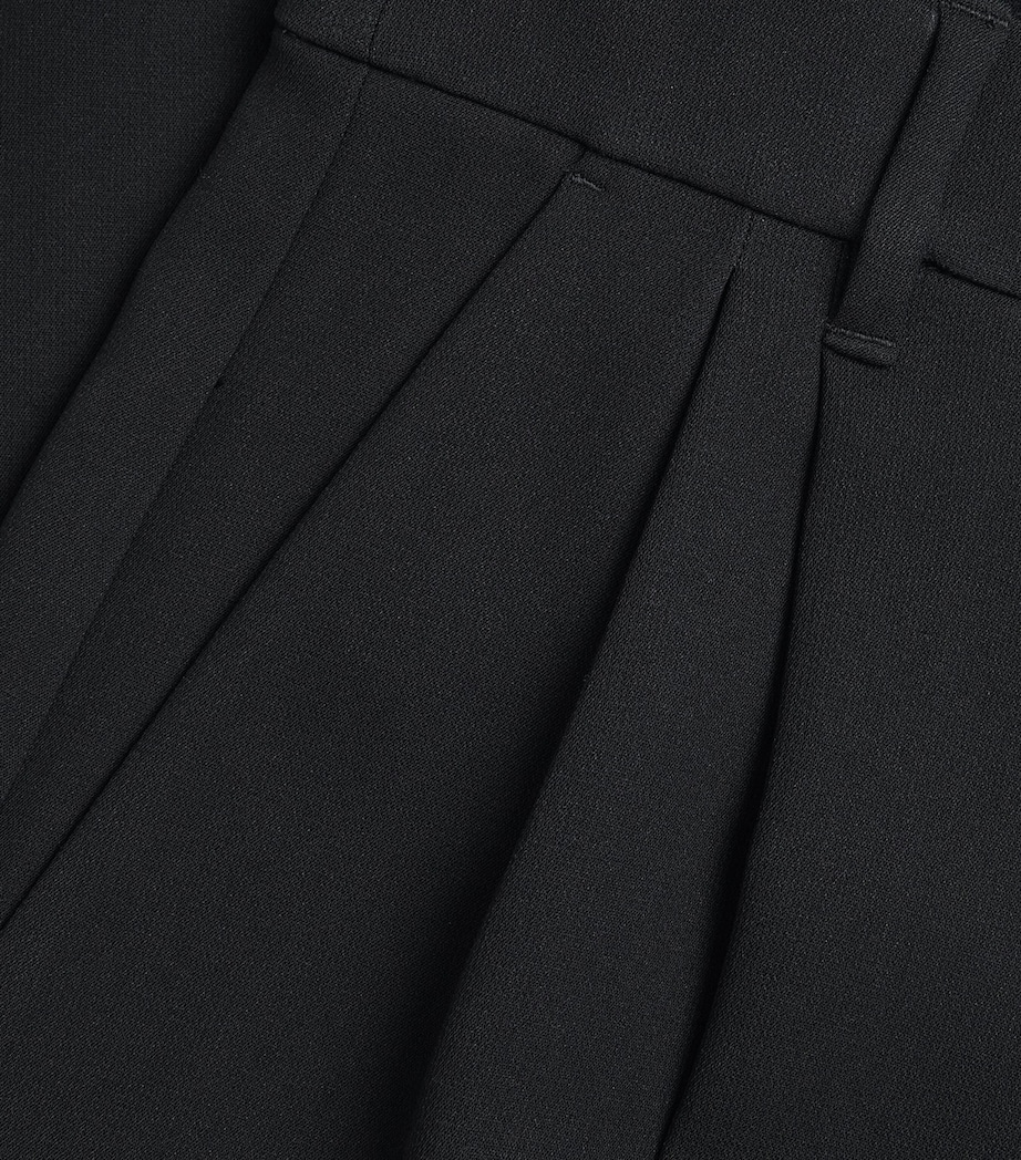 Double-Pleat Wide-Leg Trousers BLACK Image 5