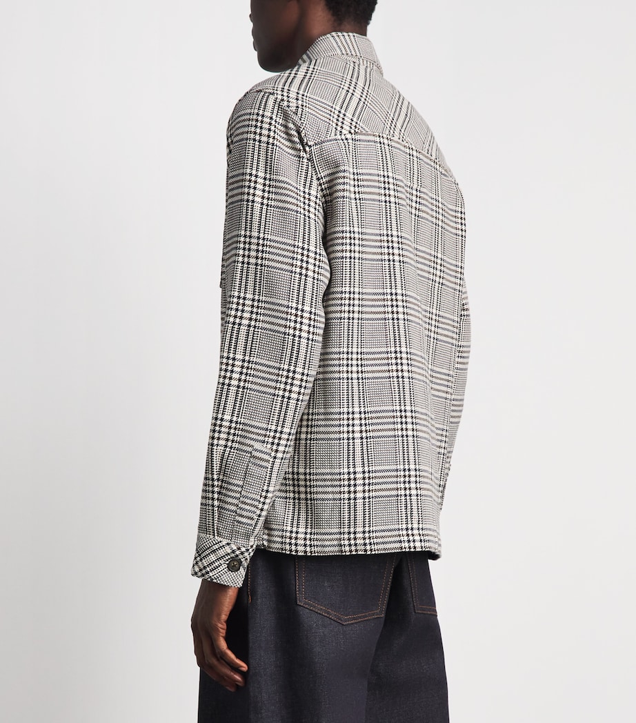 Barbour Mens Cotton Houndstooth Alderney Overshirt Whisper White Image 5