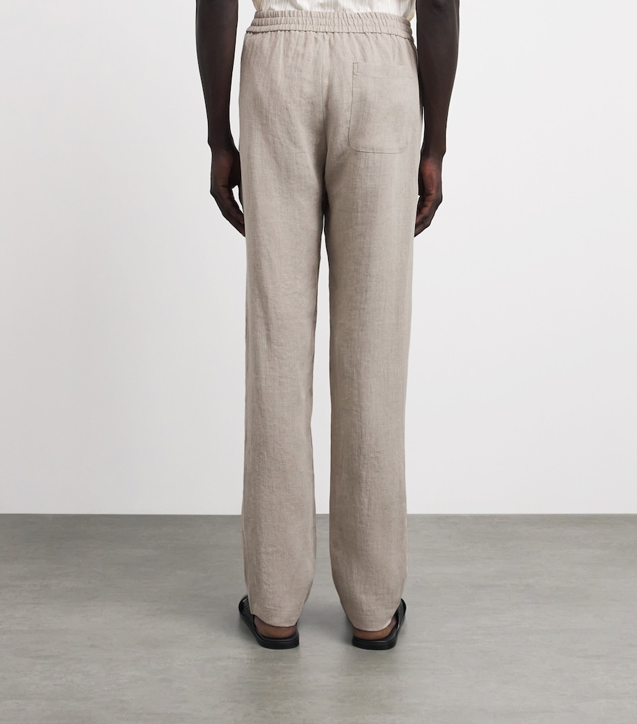Sunspel Mens Linen Drawstring Trousers Brbd Sand Image 5