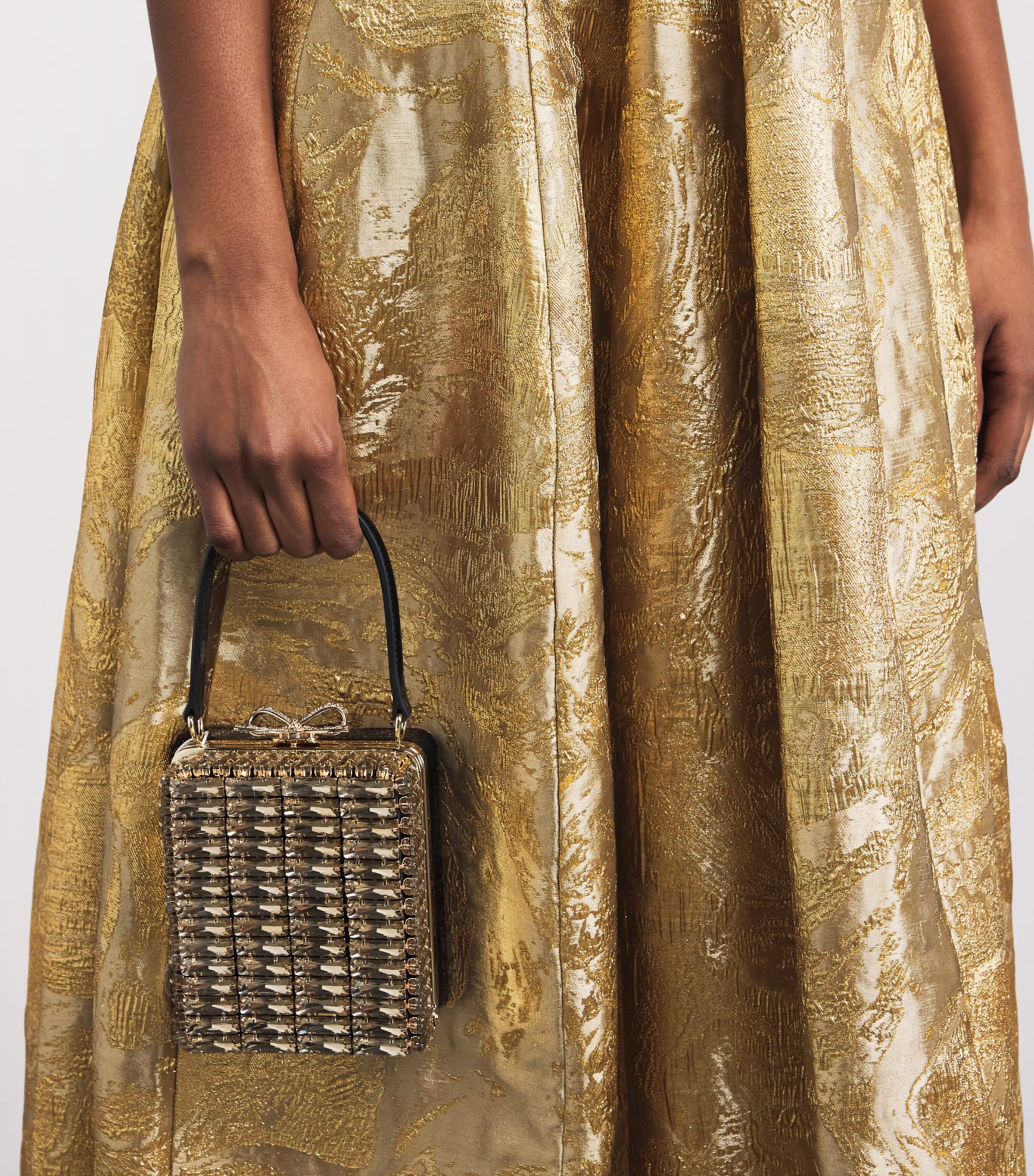 Metallic Jacquard Claravelle Gown GOLD Image 4