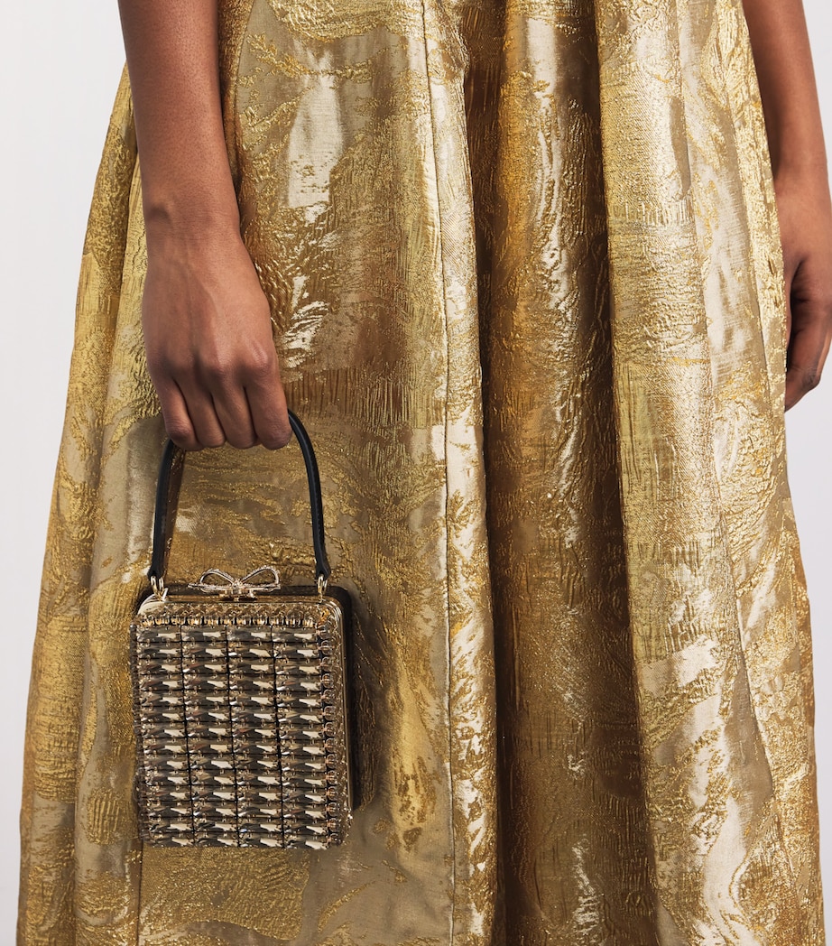 Metallic Jacquard Claravelle Gown GOLD Image 4