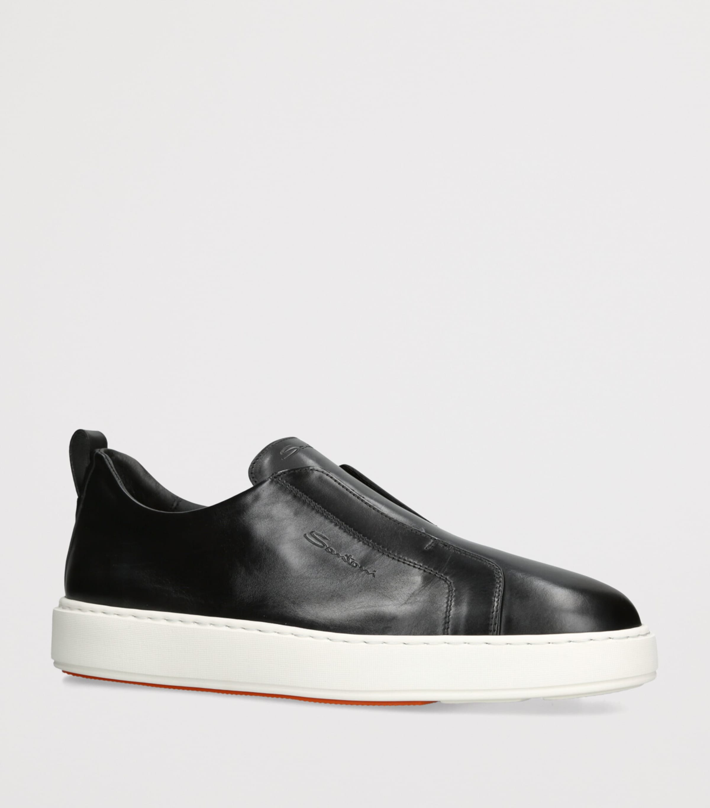 Leather Clean Icon Victory Sneakers BLACK Image 3