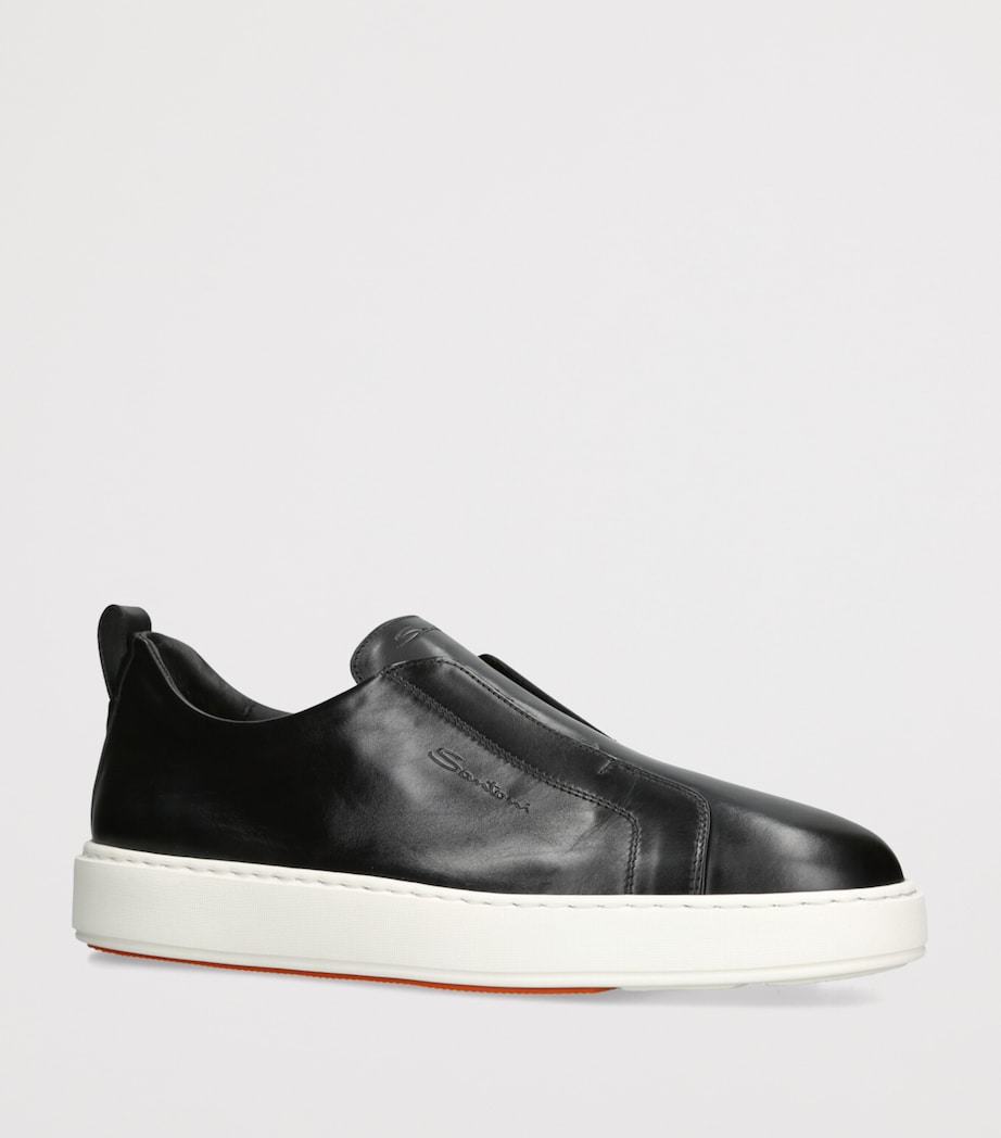 Leather Clean Icon Victory Sneakers BLACK Image 3