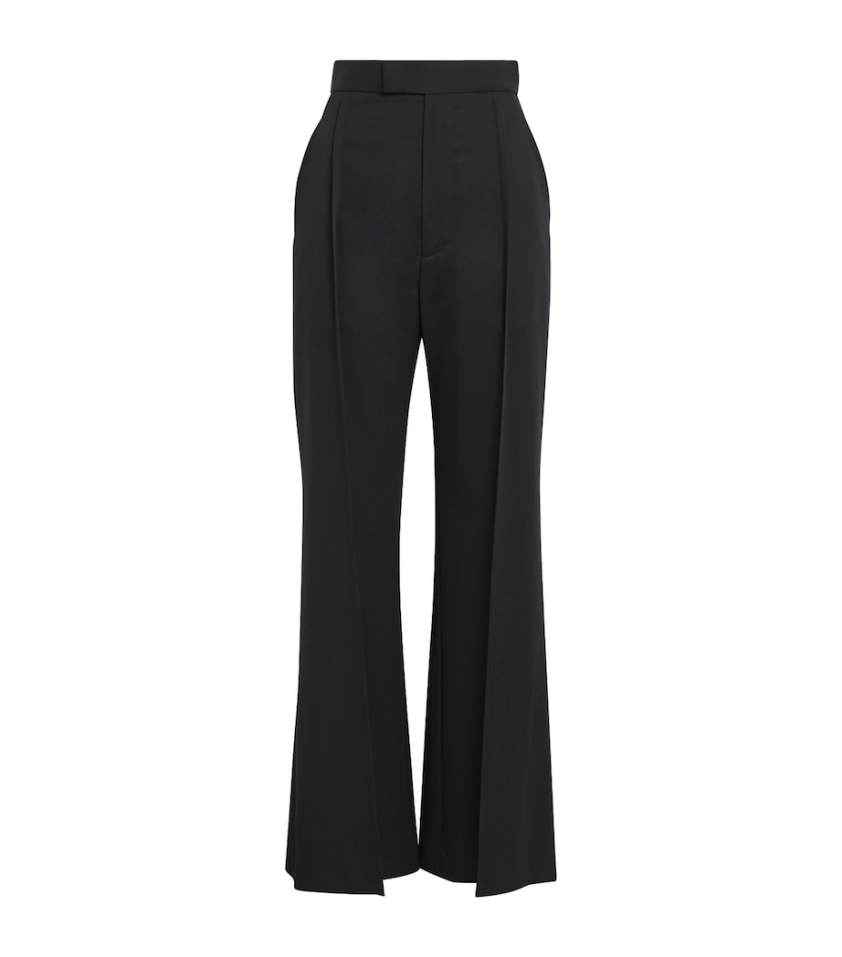 Virgin Wool Wide-Leg Trousers BLACK Image 1