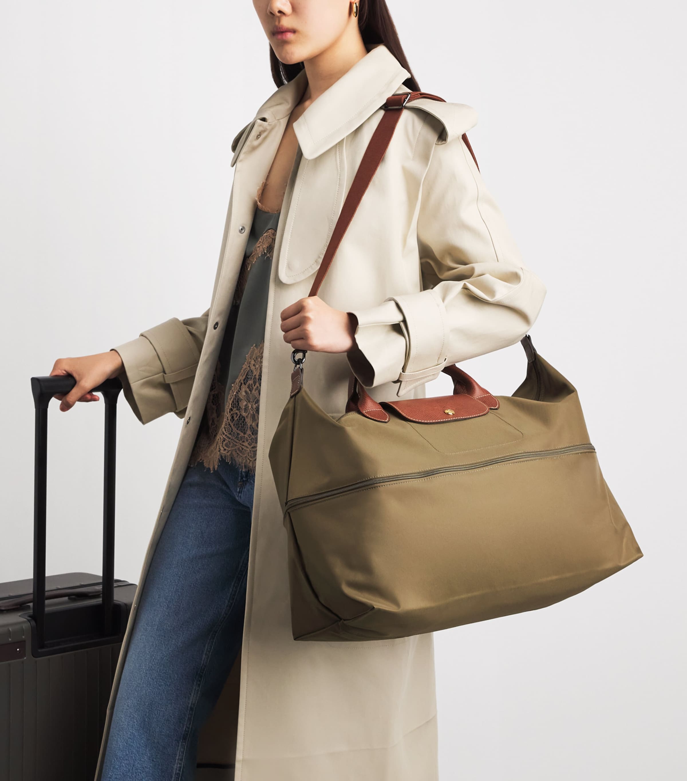 Longchamp Expandable Le Pliage Original Travel Bag Olive Image 2