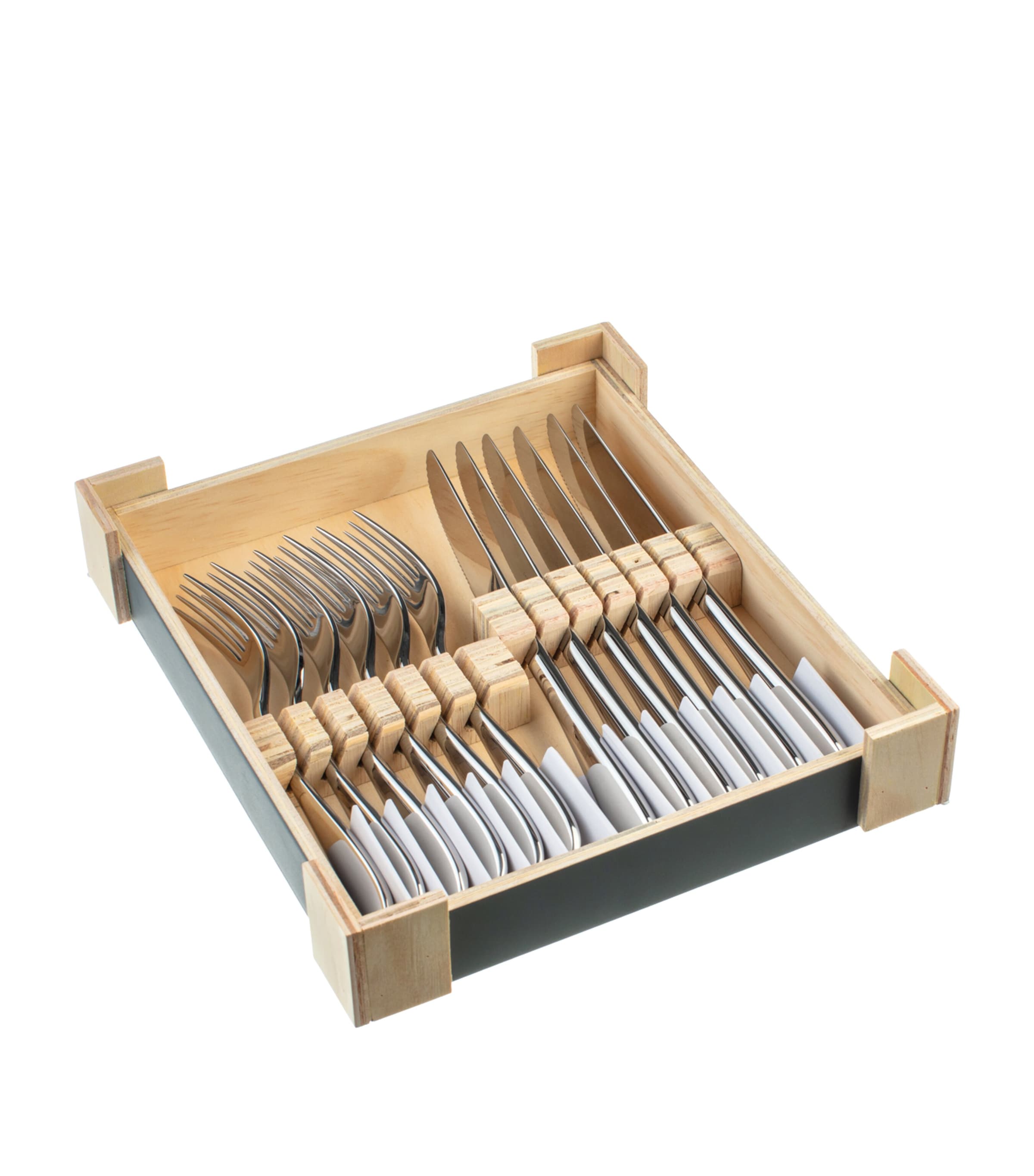 Santol Stainless Steel Steak Knife and Fork Set SILVER Image 2