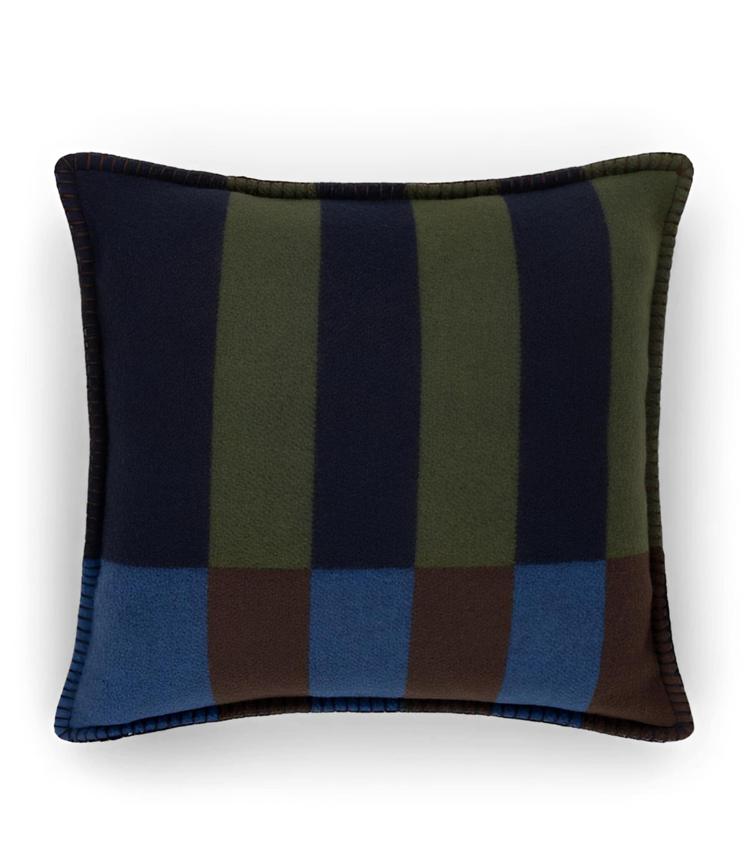 Begg x Co Merino Wool Kelsey Maze Cushion (51cm x 51cm) Blue Mocha Image 1