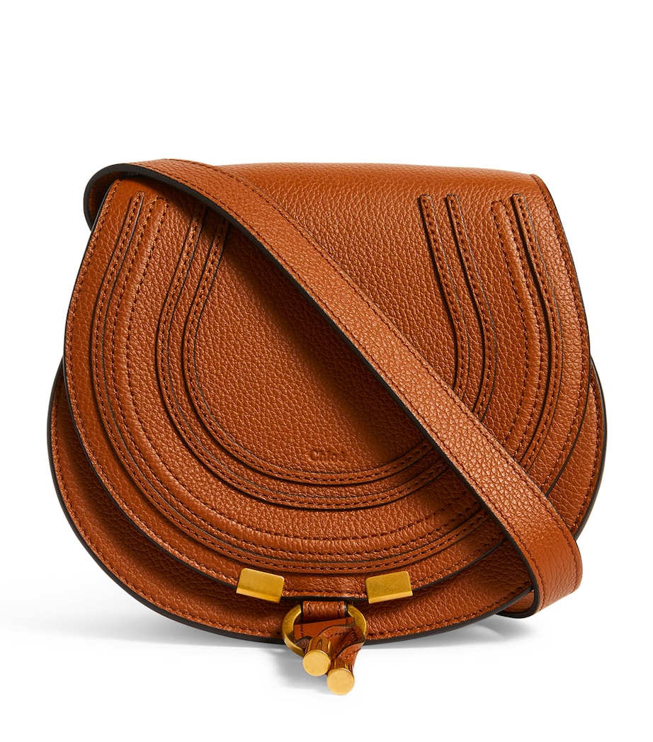 Small Leather Marcie Saddle Bag BAG TAN Image 1