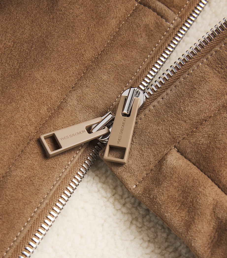 Shearling Reversible Hooded Jacket B3195 CHRKEE/CNVS Image 5