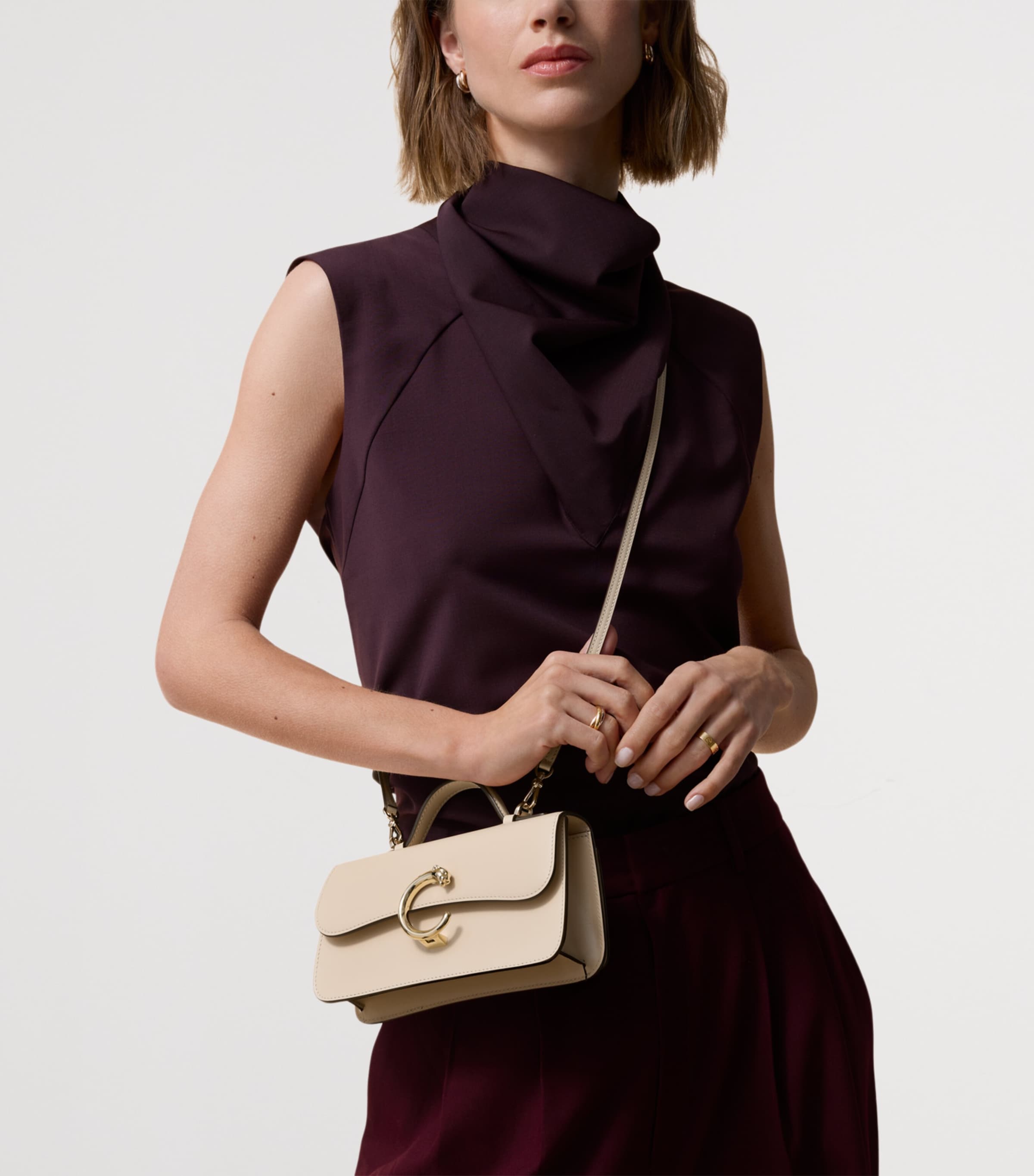 Cartier Leather Panthère de Cartier Top-Handle Bag Peach Image 6