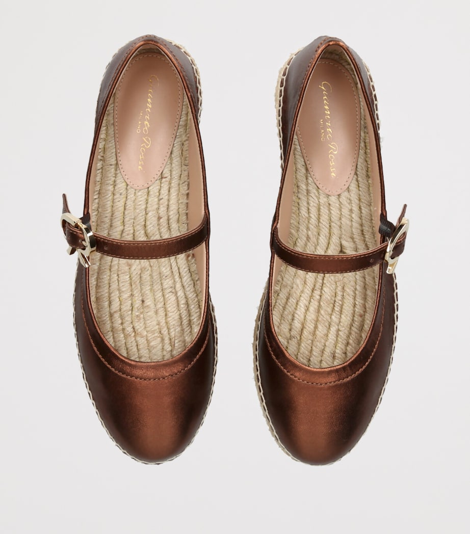 Gianvito Rossi Leather Elda Ballet Flats Dark Brown Image 4