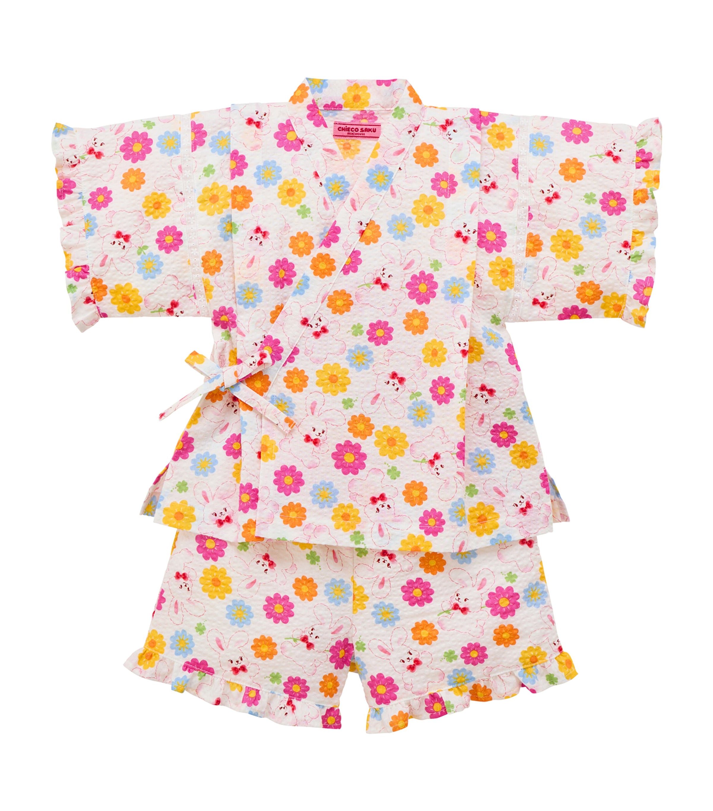 Miki House Cotton Floral Jinbei Set (3 Months-7 Years) Image 1