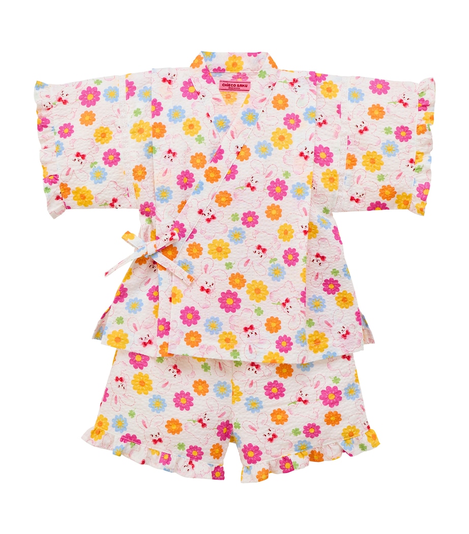 Miki House Cotton Floral Jinbei Set (3 Months-7 Years) Image 1
