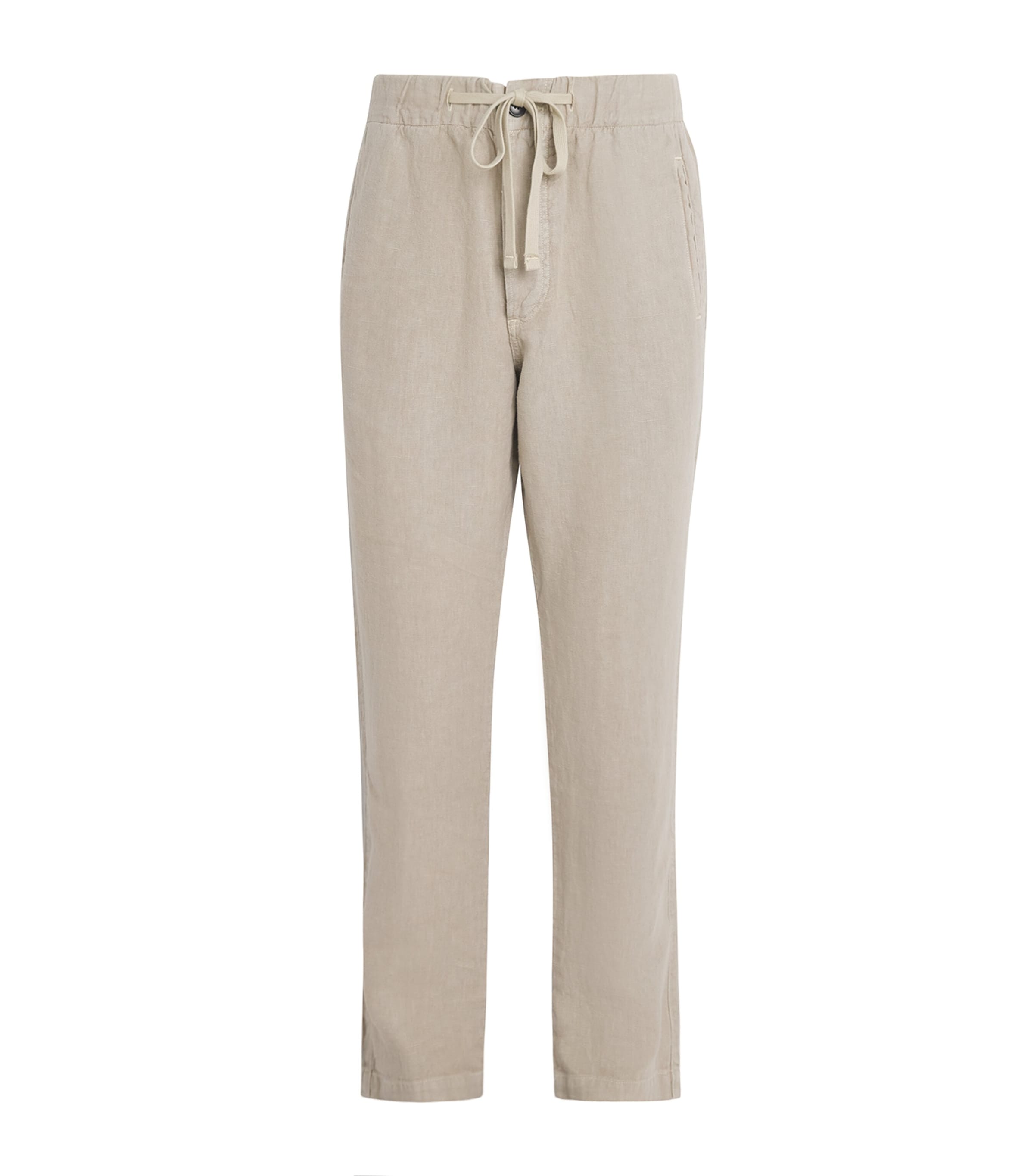 Citizens of Humanity Mens Linen Drawstring Straight Trousers Wheat Image 1