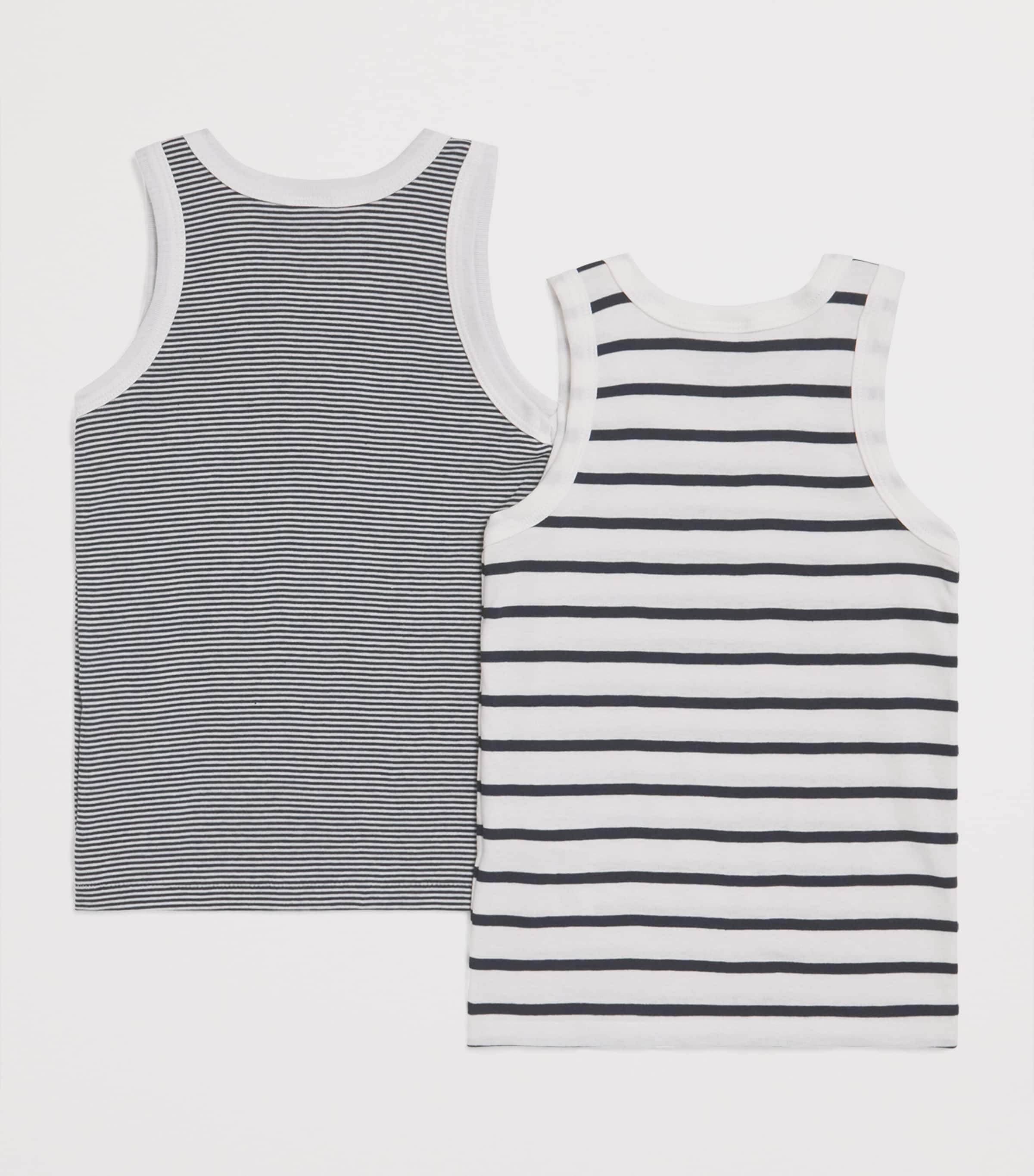 Petit Bateau Set of 2 Cotton Stripe Vest Tops (4-12 Years) Multi Image 2