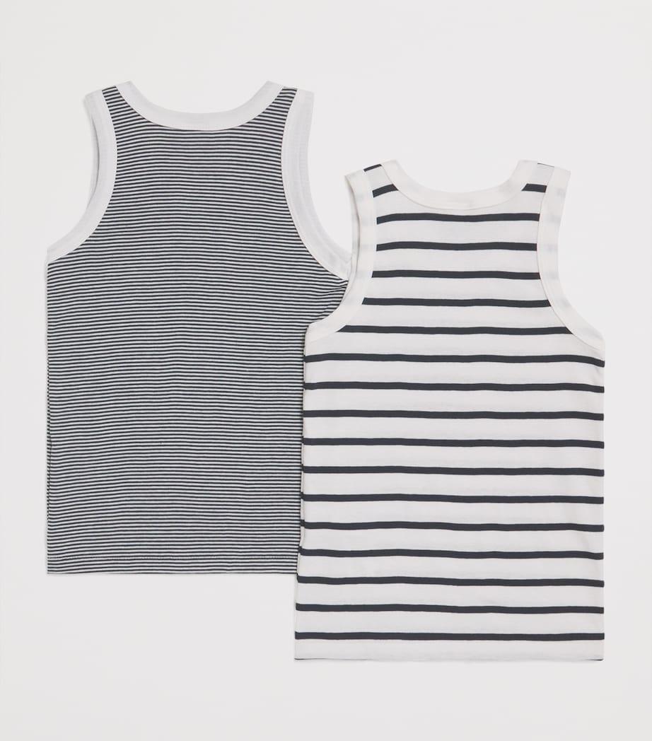 Petit Bateau Set of 2 Cotton Stripe Vest Tops (4-12 Years) Multi Image 2