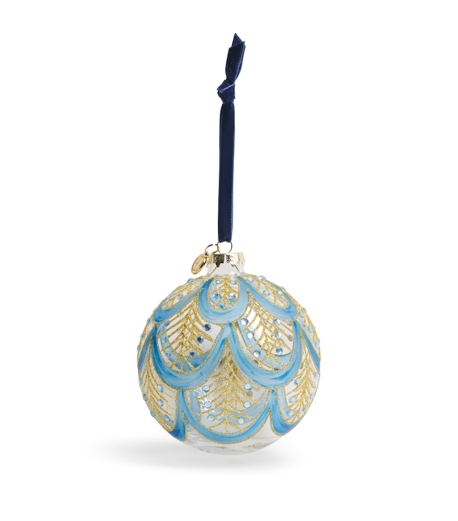 Harrods Painted Peacock Feather Bauble Image 1