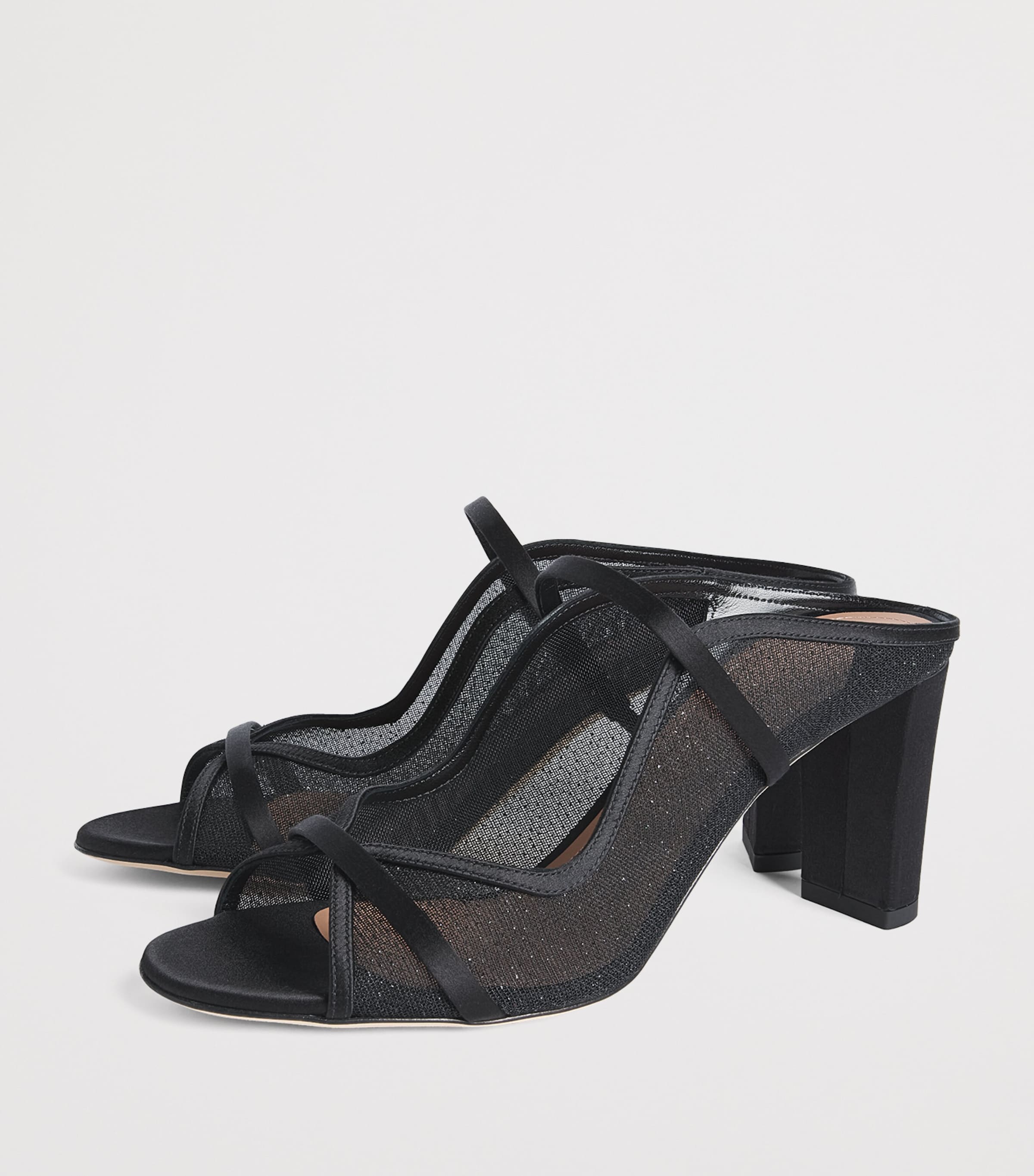 Malone Souliers Mesh Norah Heeled Sandals 70 Black Image 3