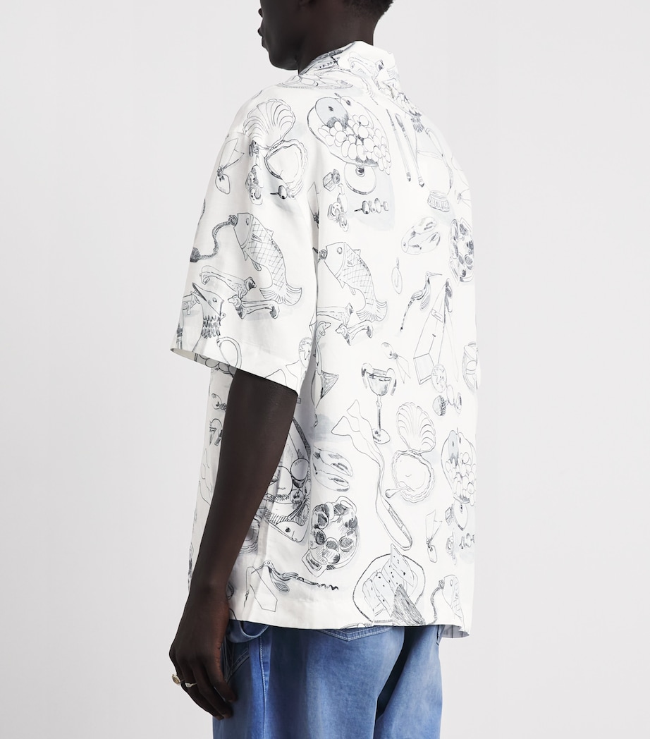 Jacquemus Mens Printed Cocktail Shirt Prnt Tbl Owht/bl Image 5