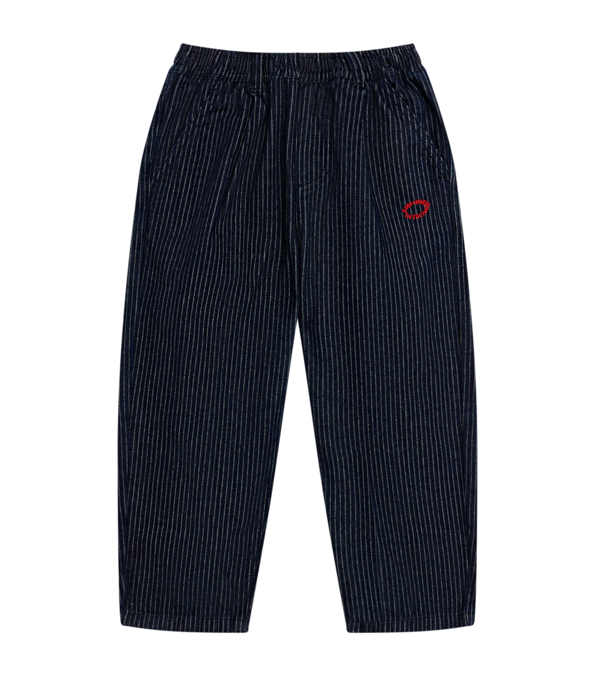 Bobo Choses Pinstriped Trousers In Black