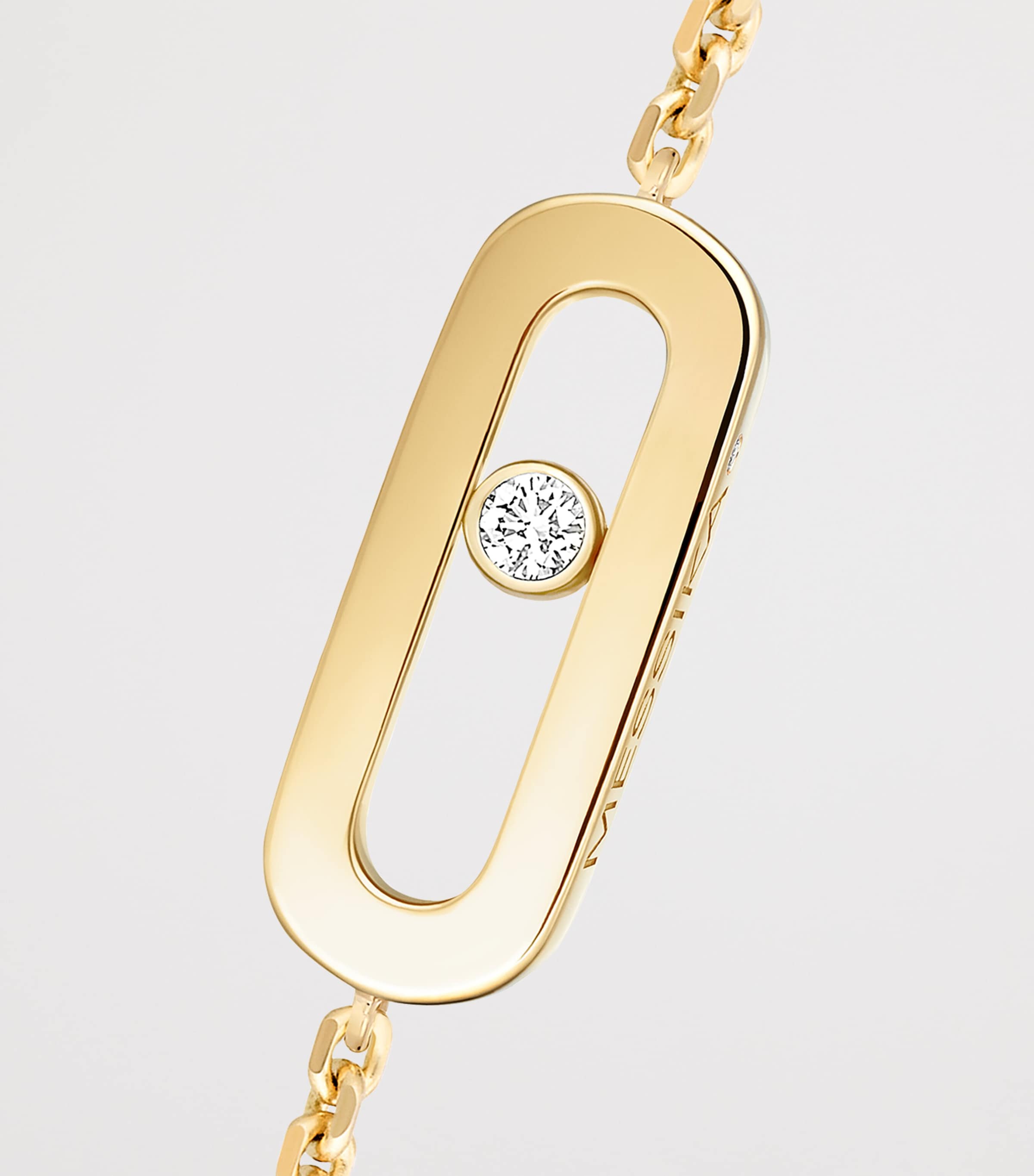 Messika Move Uno Yellow Gold and Diamond Chain Bracelet Yellow Gold Image 2