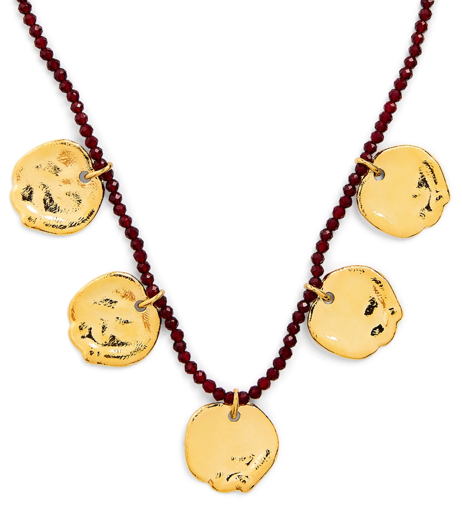 Gold-Plated Dream Catcher Necklace DEEP BURGUNDY Image 1