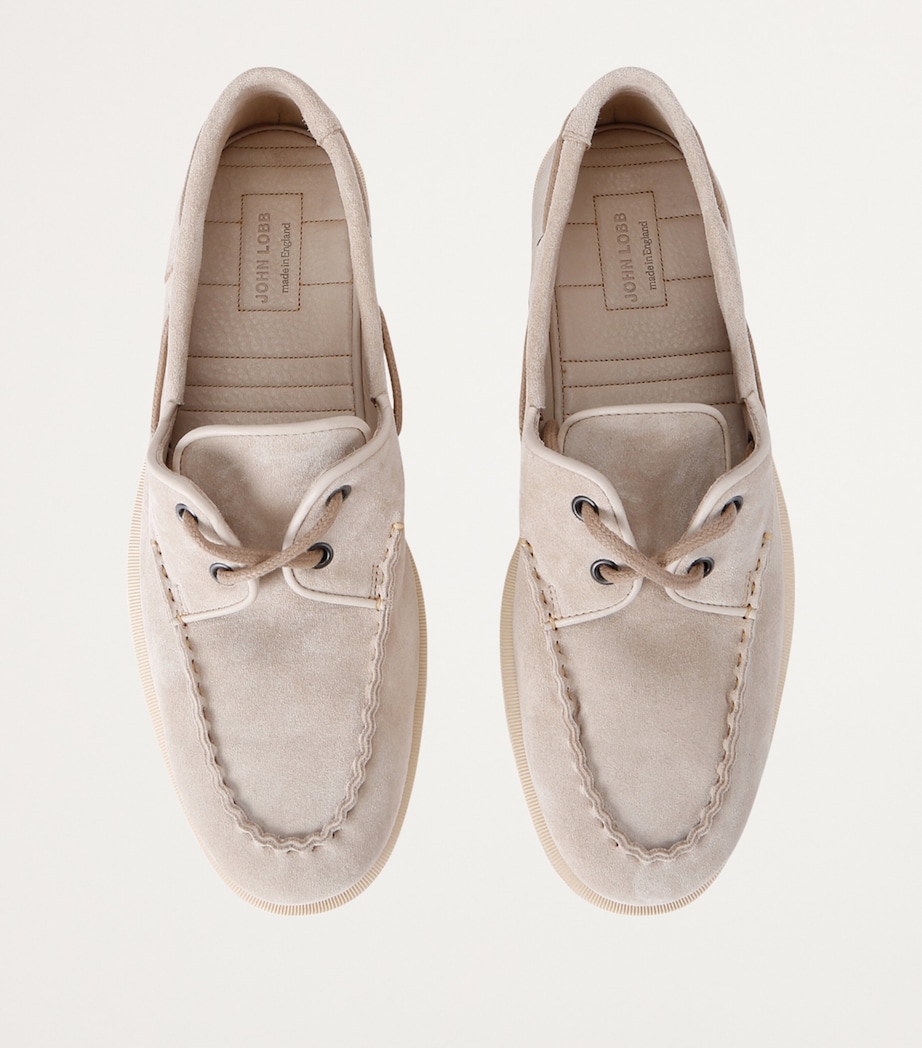 Leather Foil Boat Shoes GREY/DARK Image 4