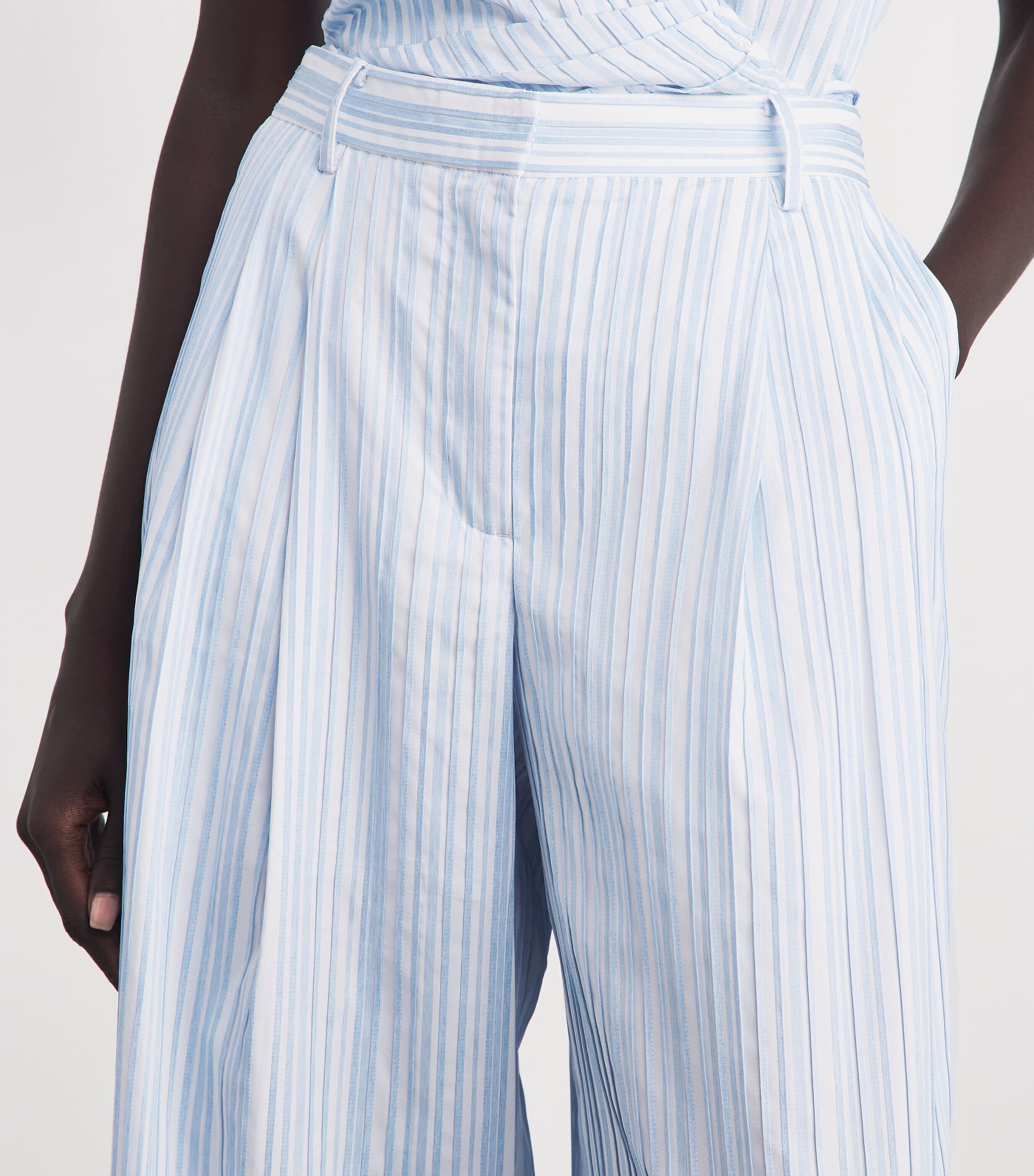 Simkhai Womens Wide-Leg Grace Trousers Blue Stripe Image 3