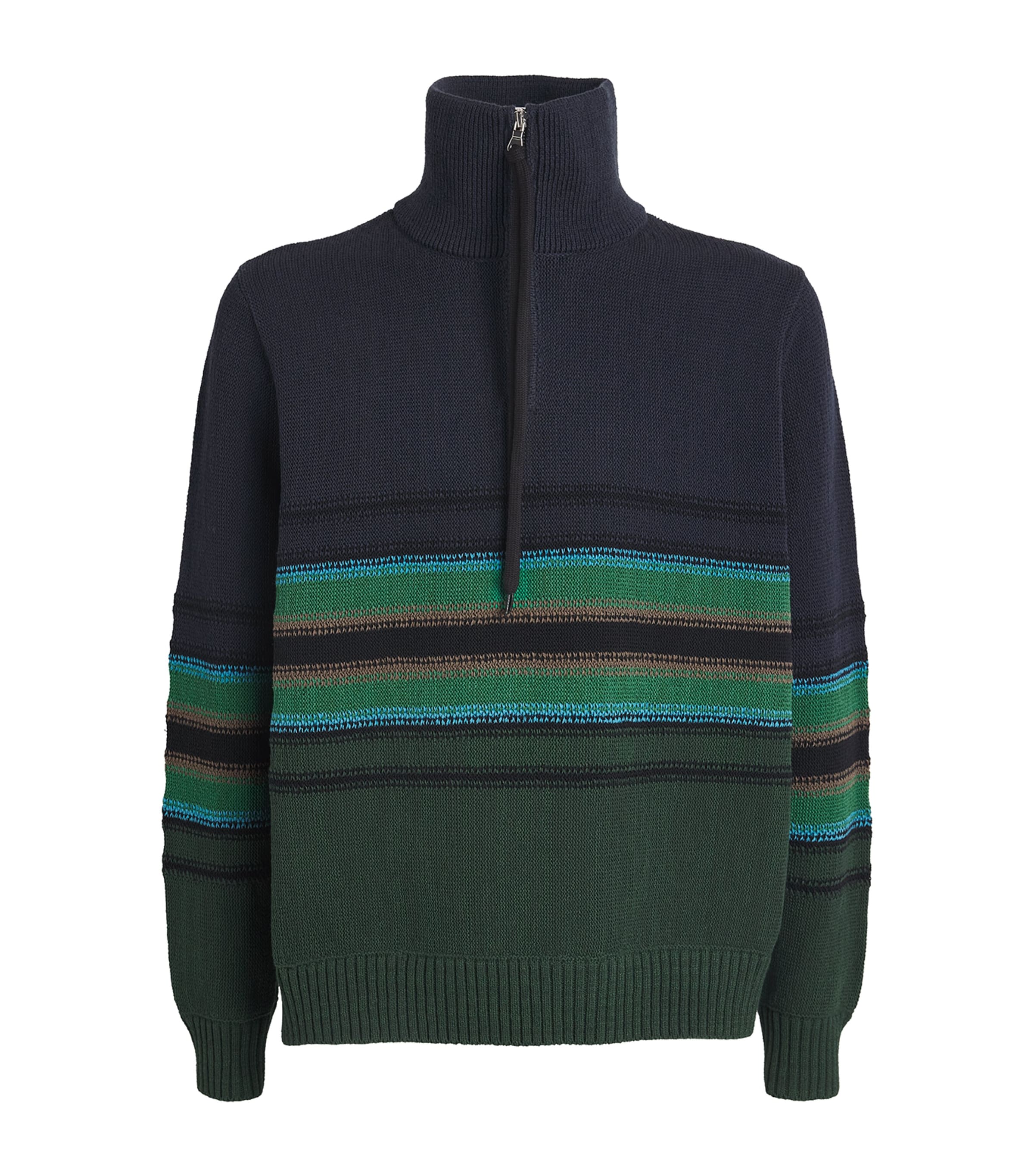 Craig Green Striped Knitted Sweater In Navy